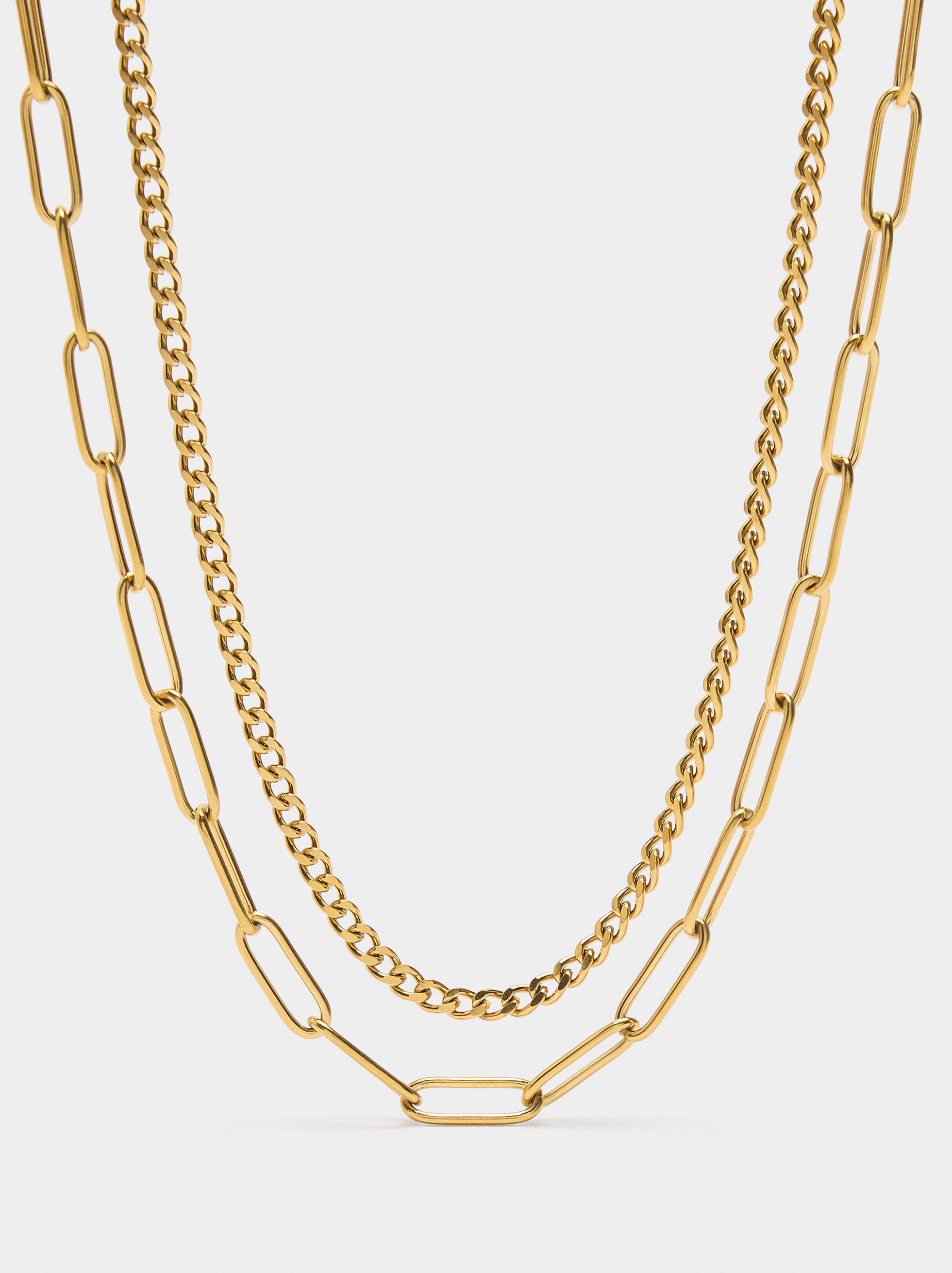 Set De Collares De Eslabones - Acero Inoxidable