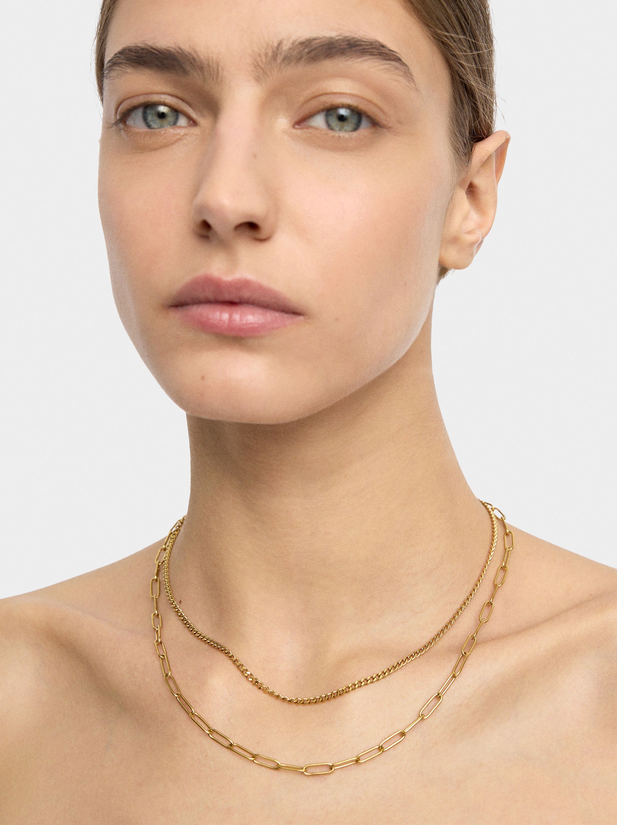 Set De Collares De Eslabones - Acero Inoxidable