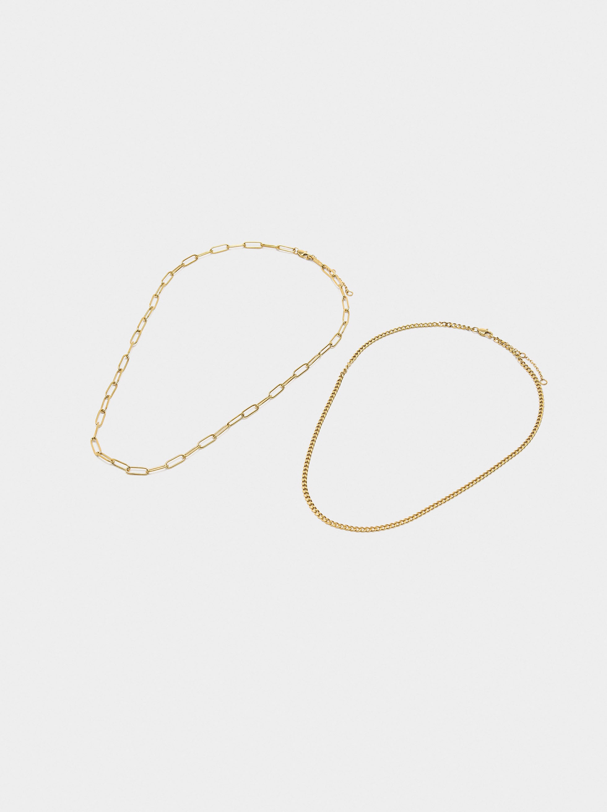 Set De Collares De Eslabones - Acero Inoxidable