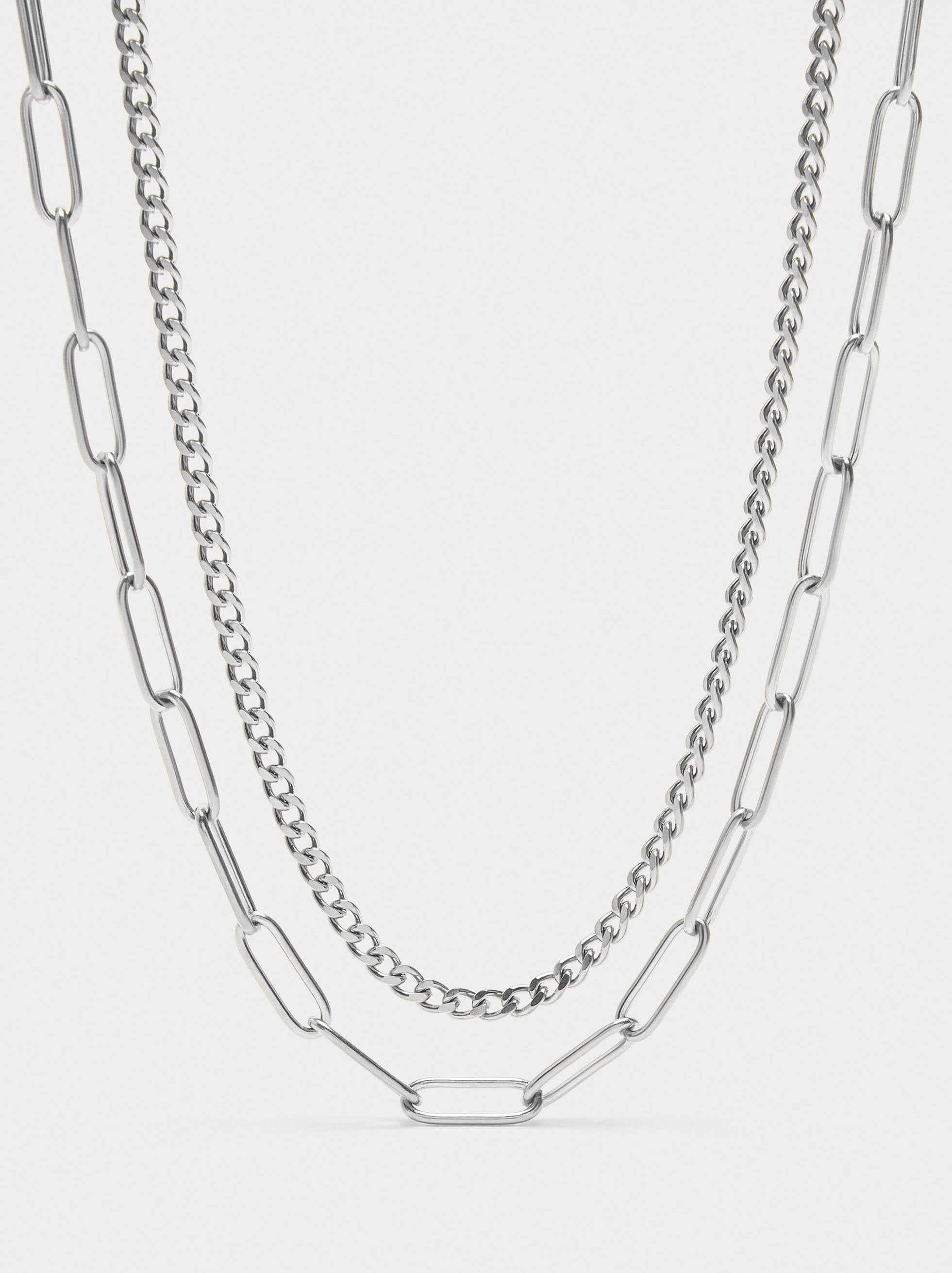 Set De Collares De Eslabones - Acero Inoxidable