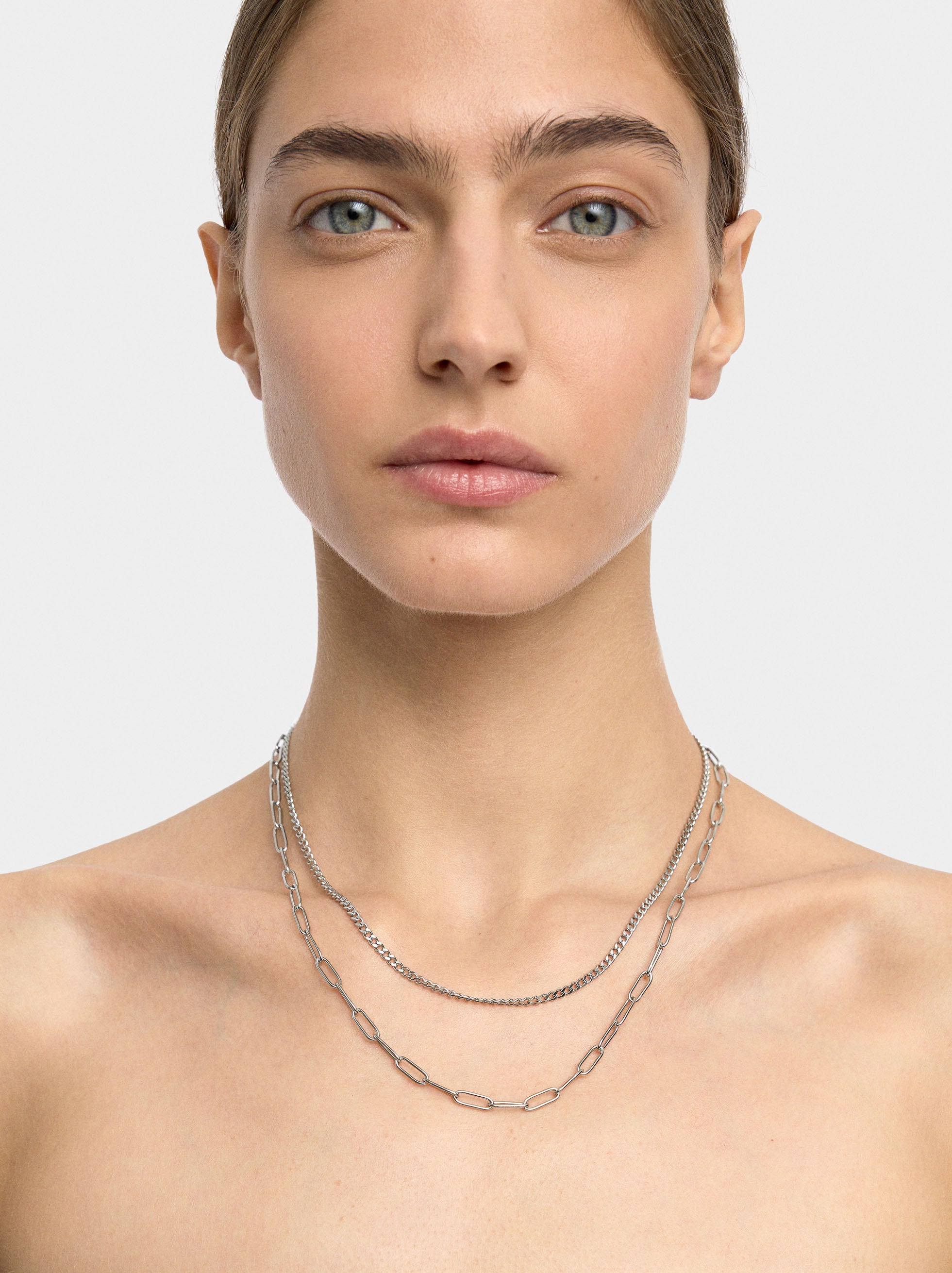 Set De Collares De Eslabones - Acero Inoxidable