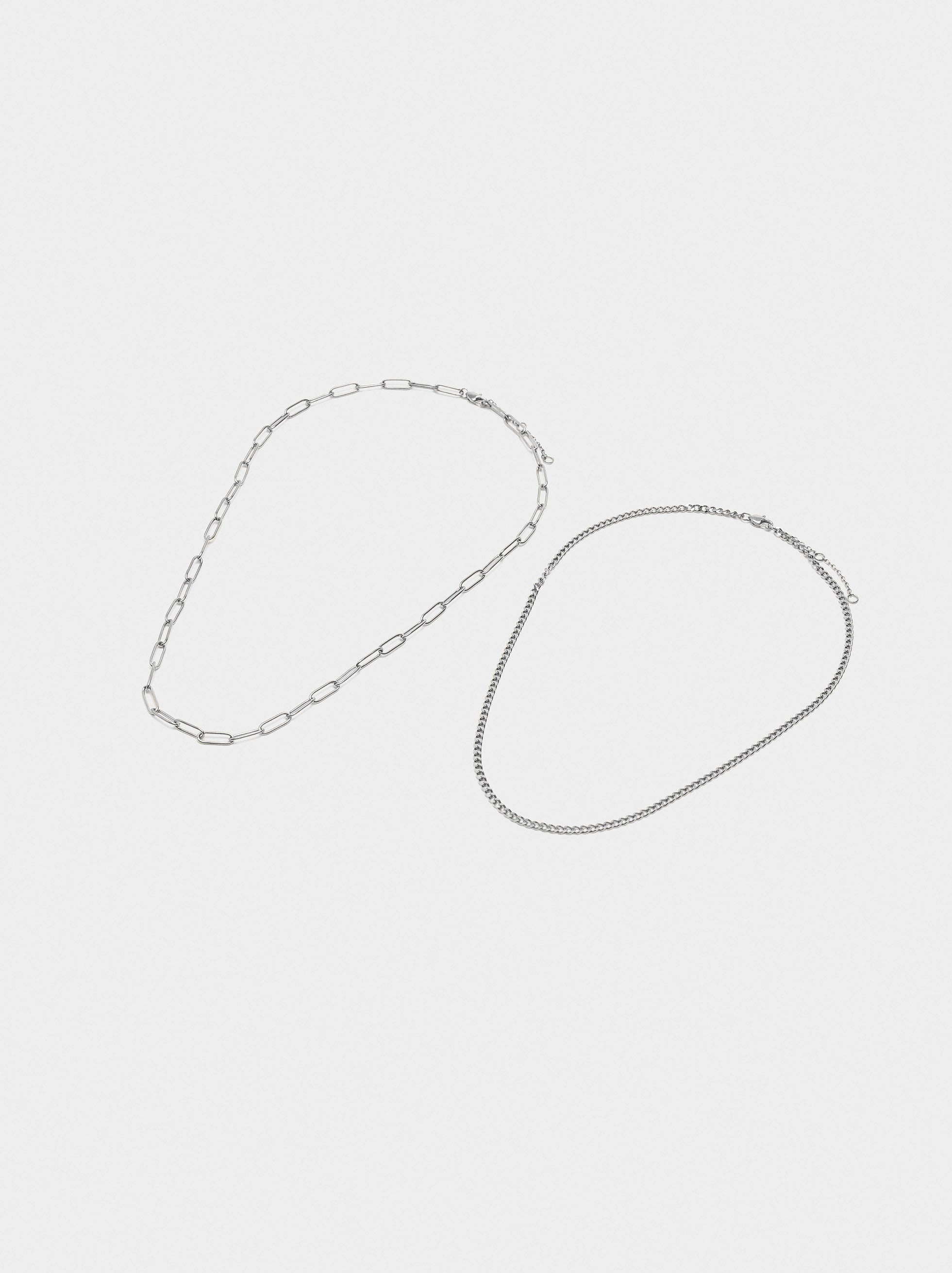 Set De Collares De Eslabones - Acero Inoxidable