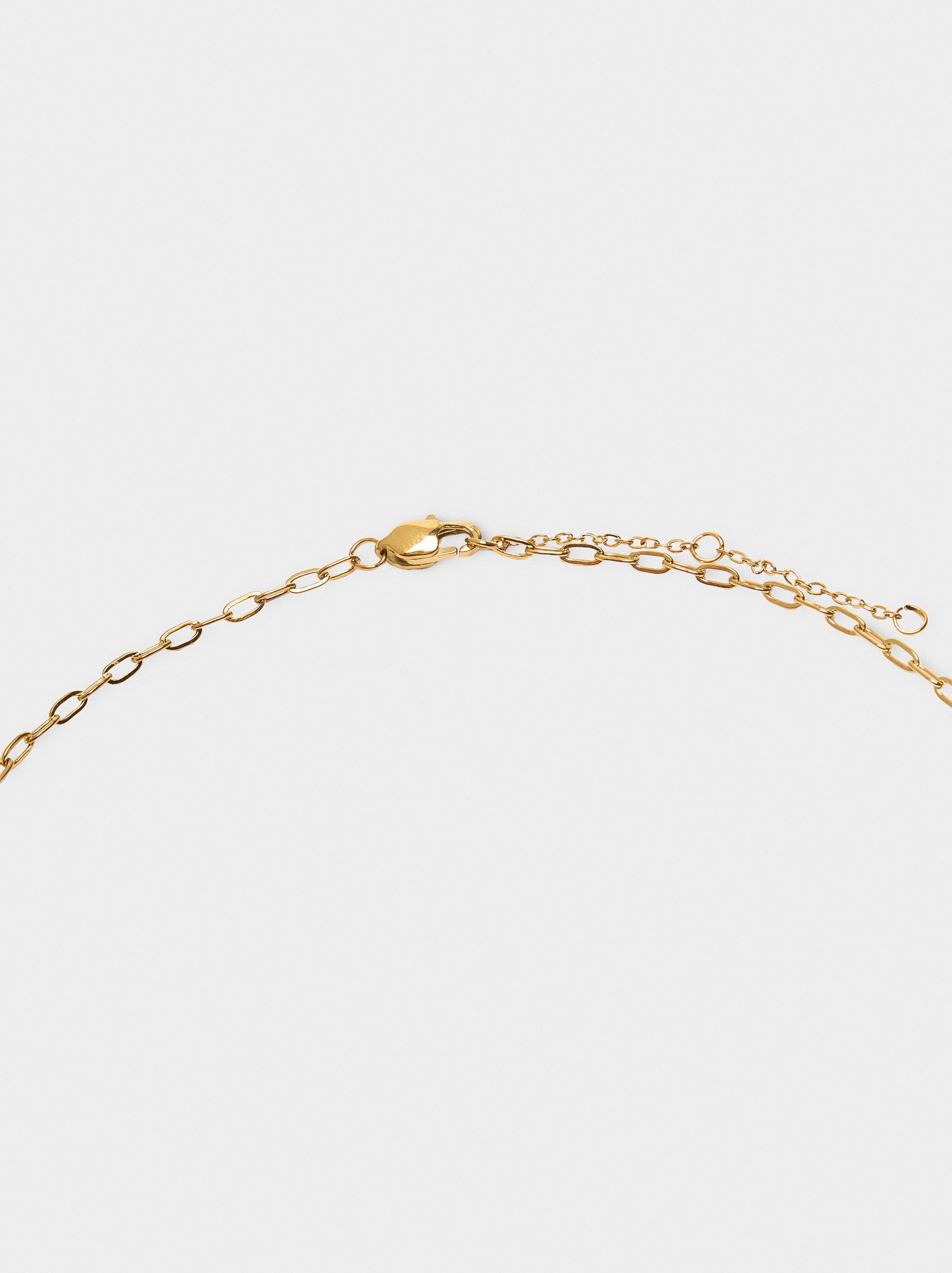 Collar De Eslabones Con Corazón - Acero Inoxidable