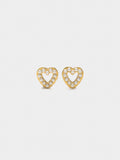 Pendientes De Corazón Con Perlas