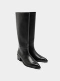 Botas De Piel Tacón Ancho