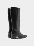 Botas De Piel Tacón Ancho