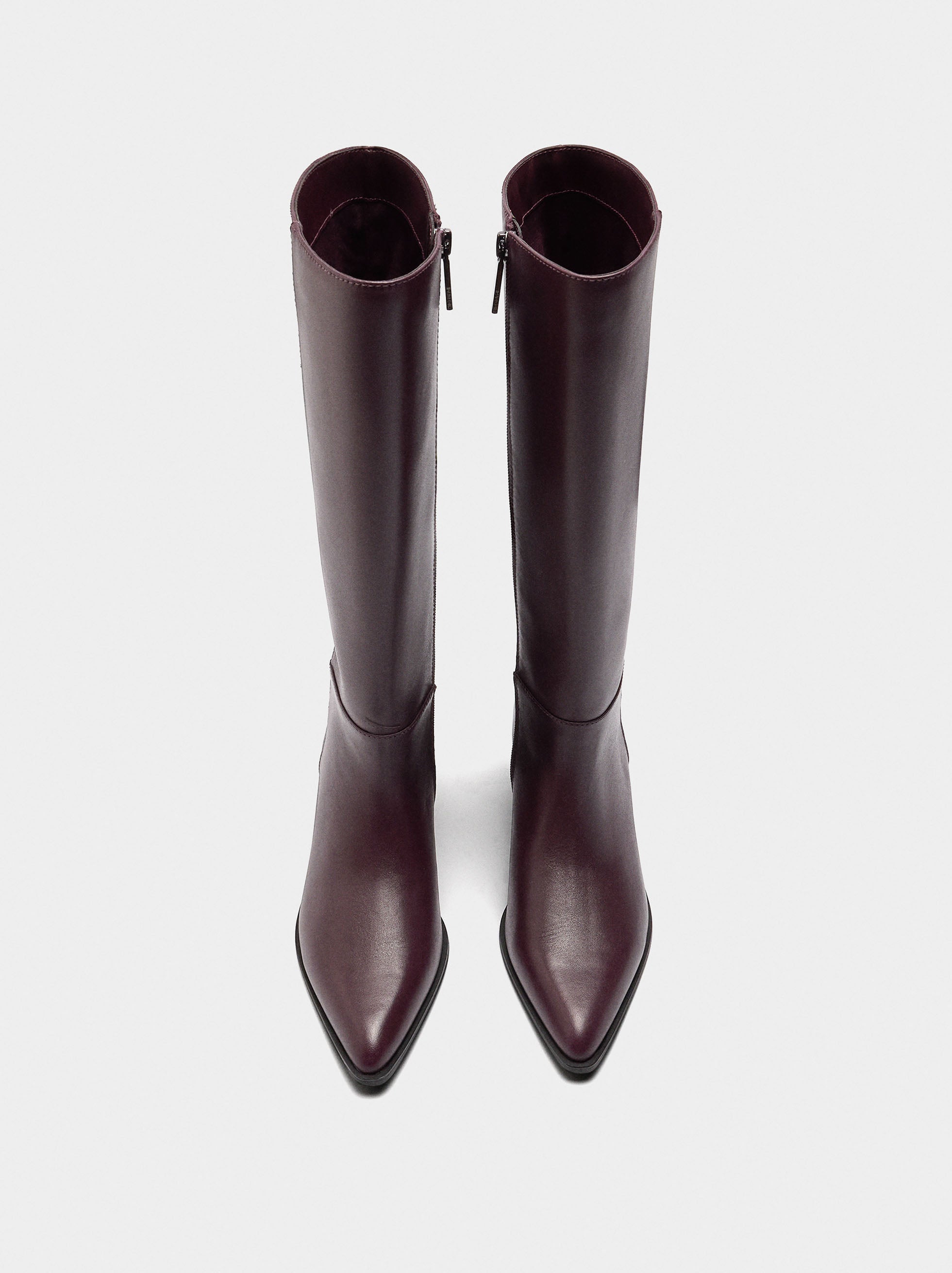 Botas De Piel Tacón Ancho