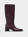 Botas De Piel Tacón Ancho