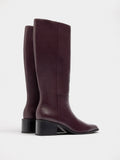 Botas De Piel Tacón Ancho