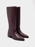 Botas De Piel Tacón Ancho