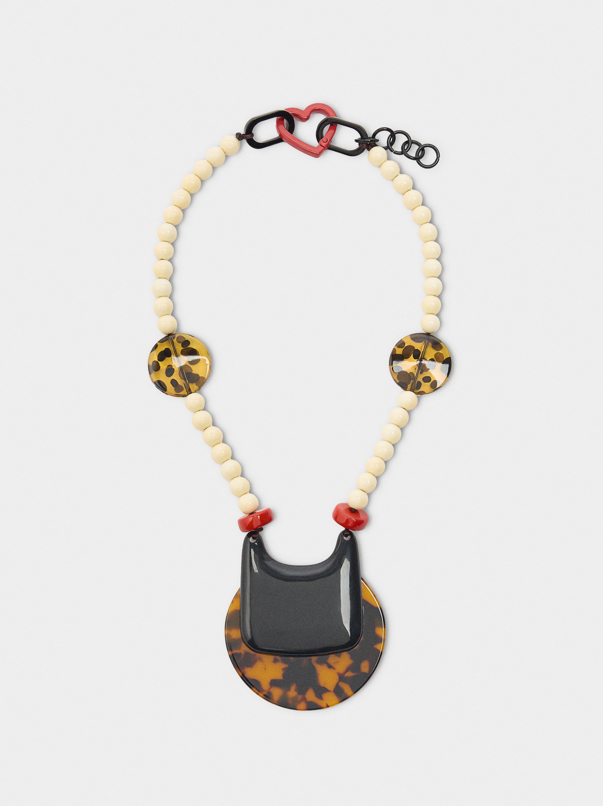 Collar Corto De Colgante Efecto Carey