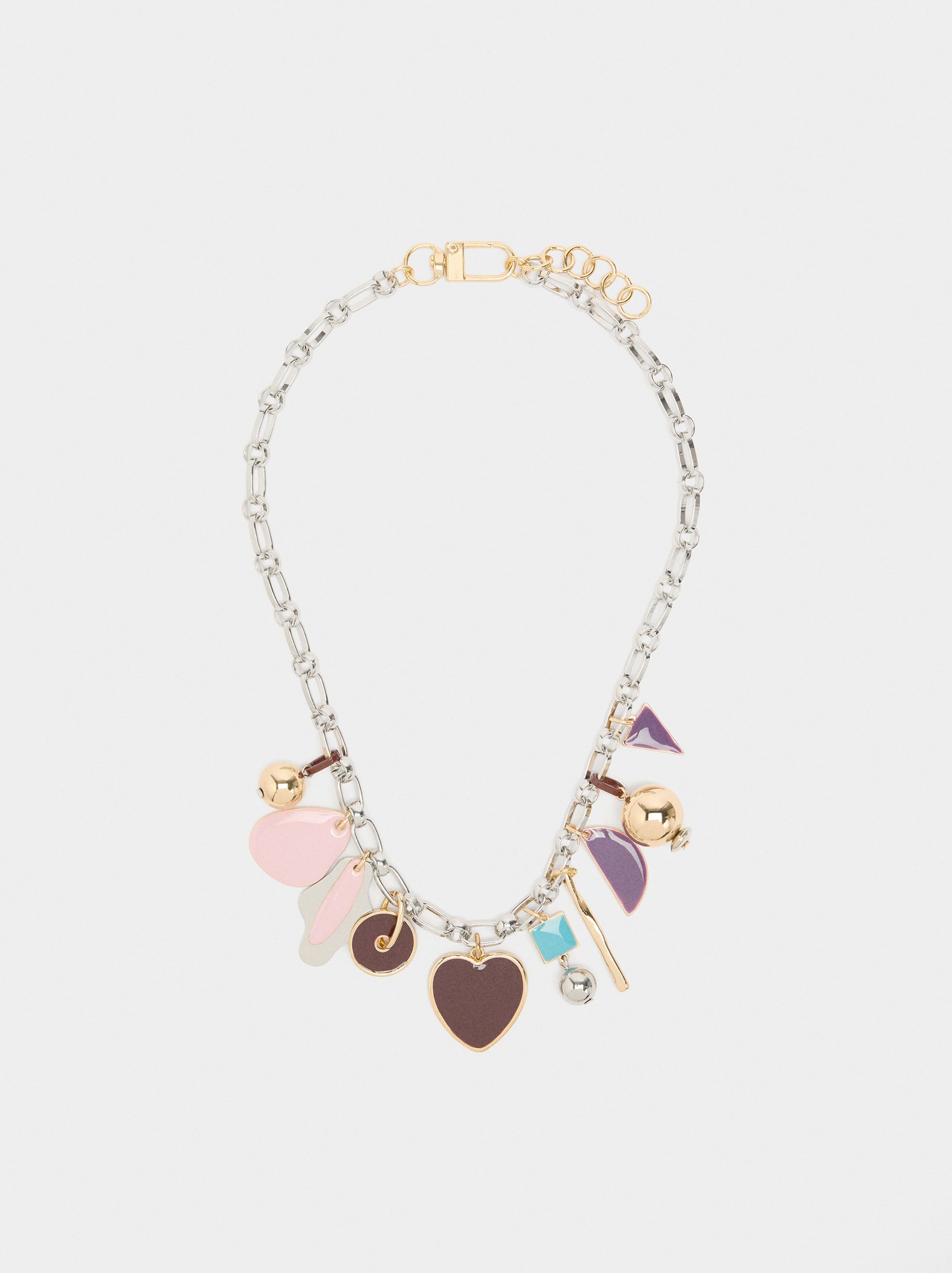 Collar De Eslabones Colgantes Con Esmalte