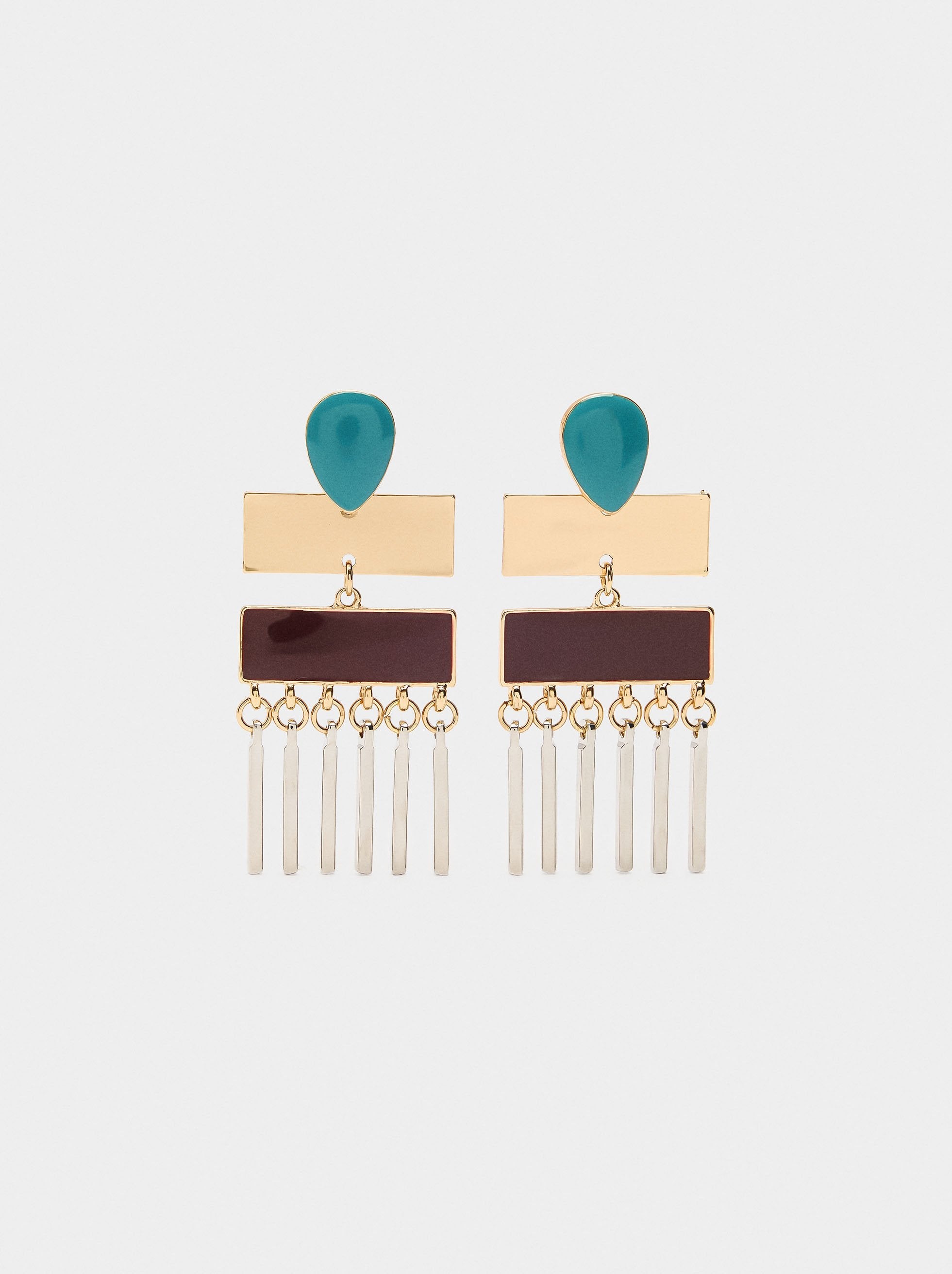 Pendientes Largos De Esmalte