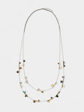 Collar Largo Doble Con Detalles Geométricos