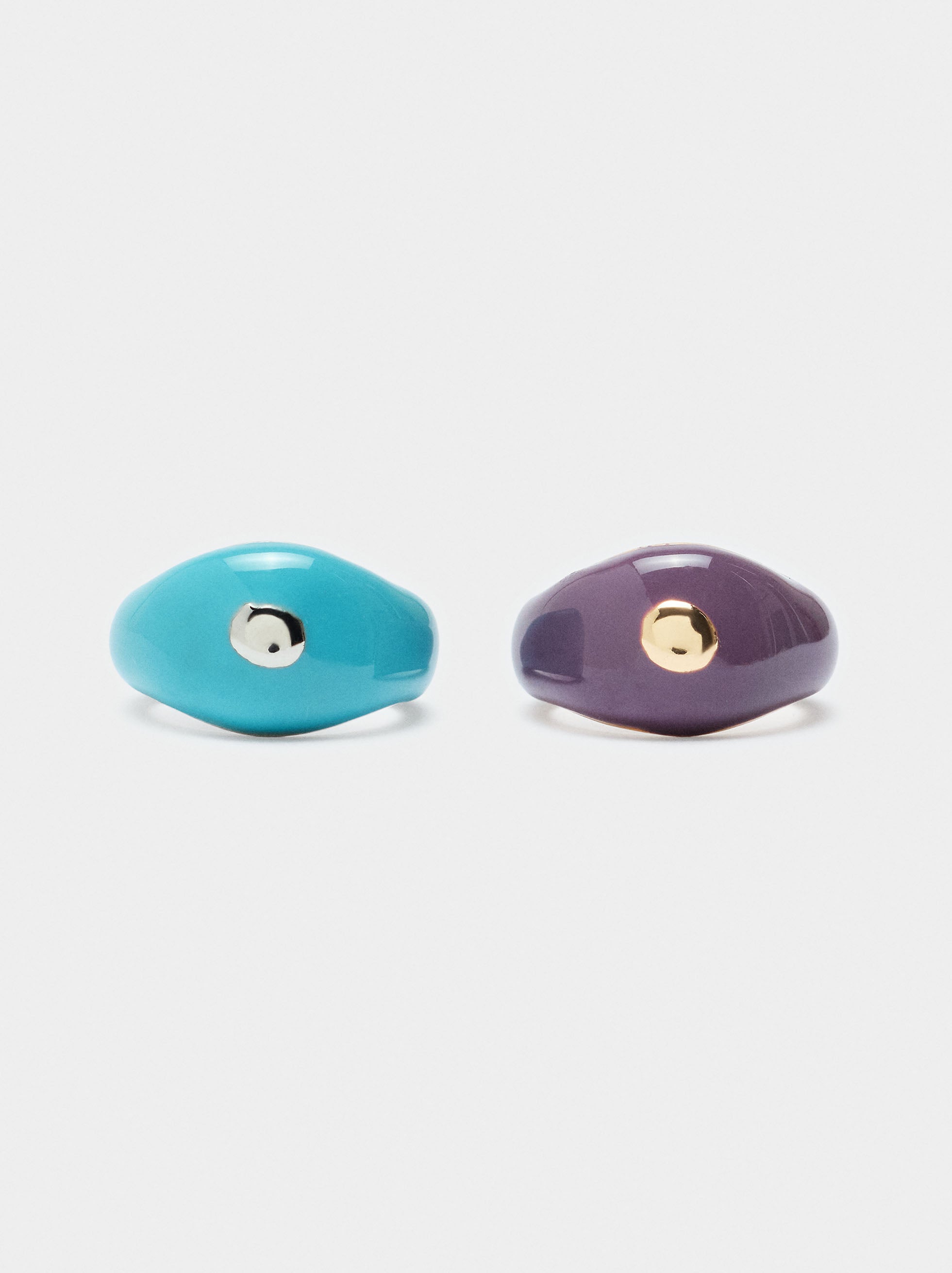 Set De Anillos Con Esmalte