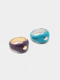 Set De Anillos Con Esmalte