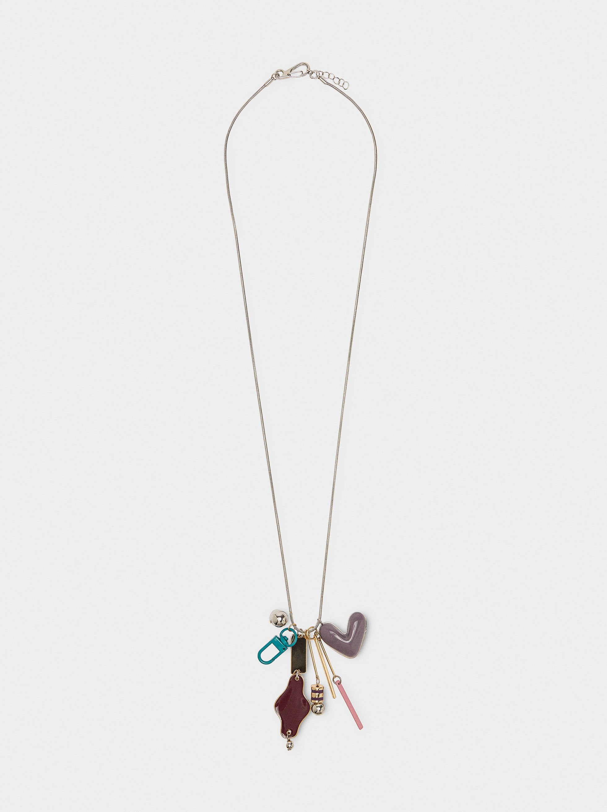 Collar Largo Con Colgantes De Esmalte