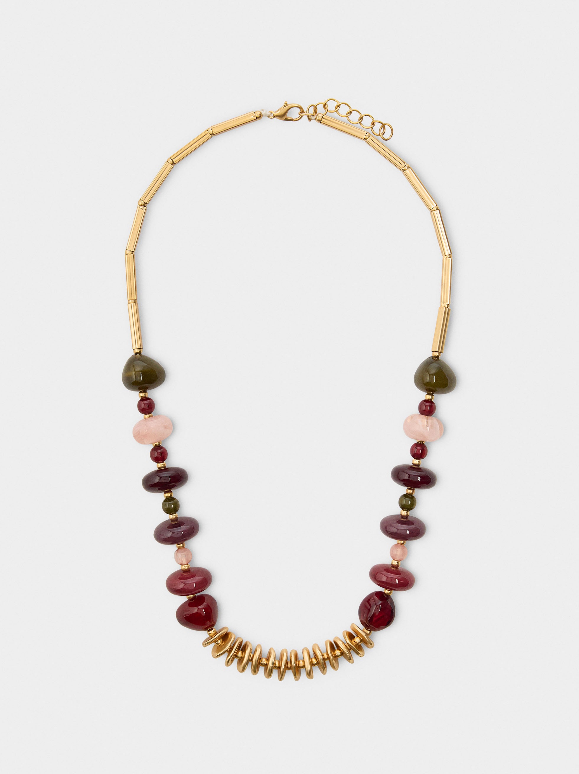 Collar Corto De Cuentas Multicolor