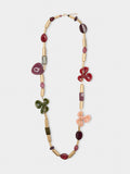 Collar Largo Con Flores De Resina