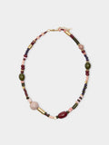 Collar Corto De Cuentas Efecto Piedra