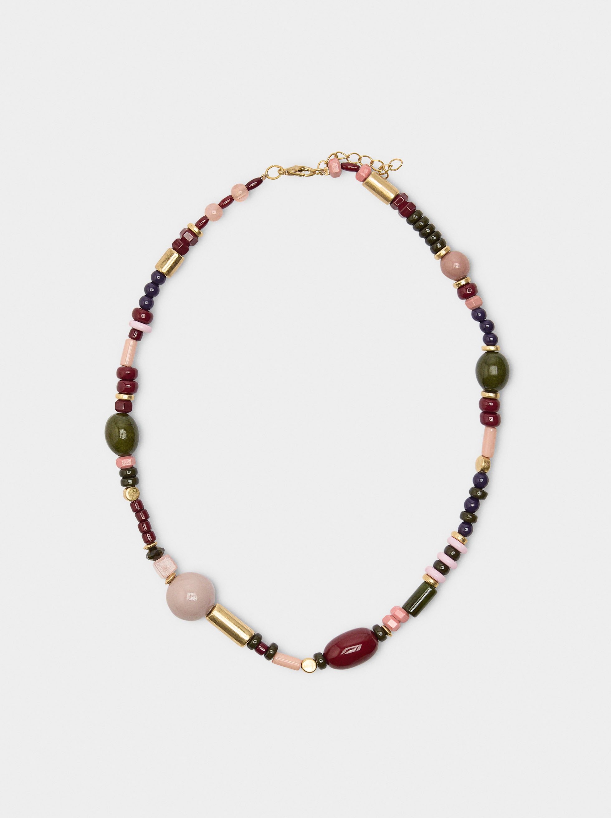 Collar Corto De Cuentas Efecto Piedra