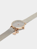 Reloj Bicolor Con Pulsera Acero Inoxidable Con Charm