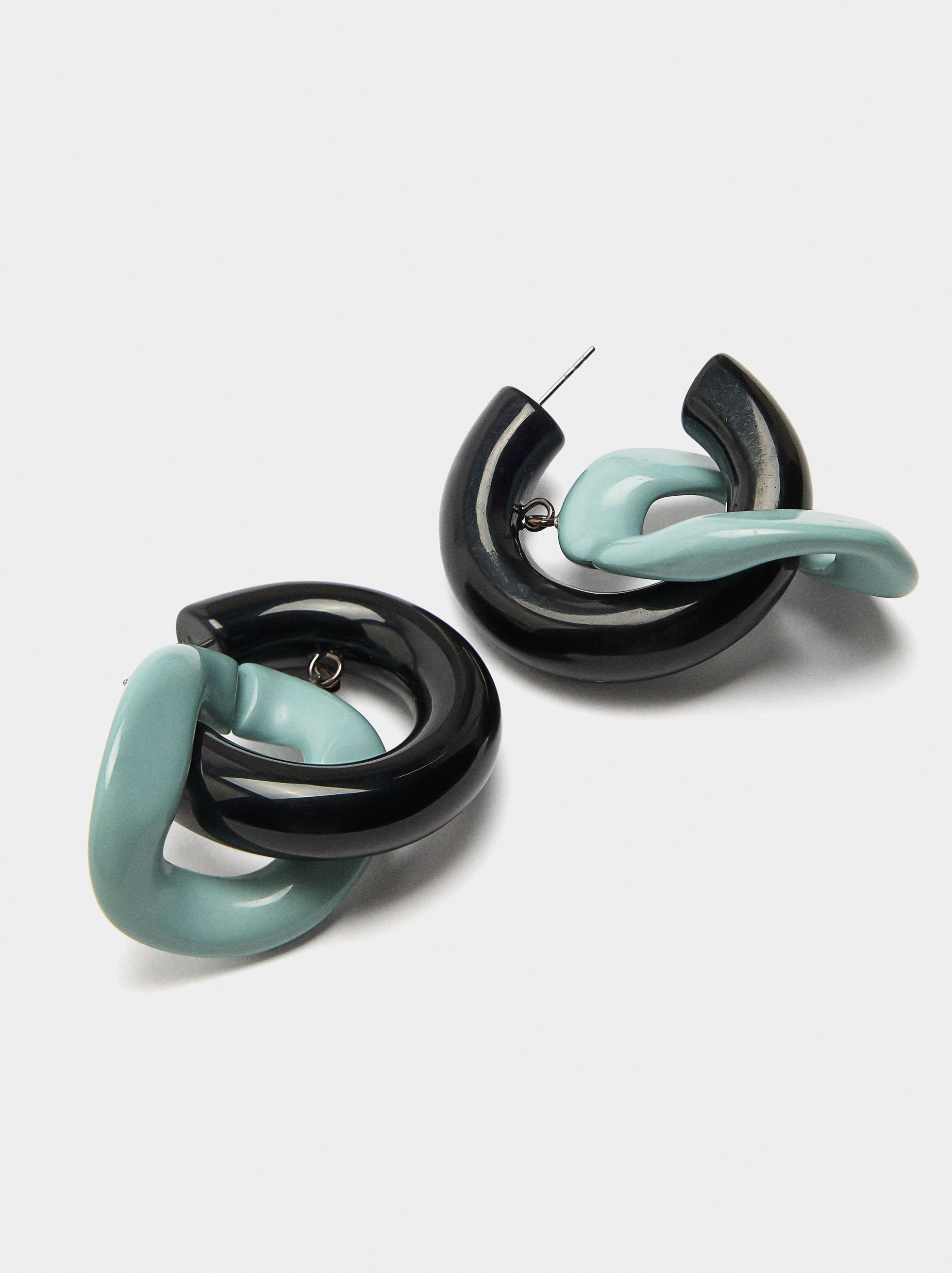 Aros Bicolor Colgante De Aro