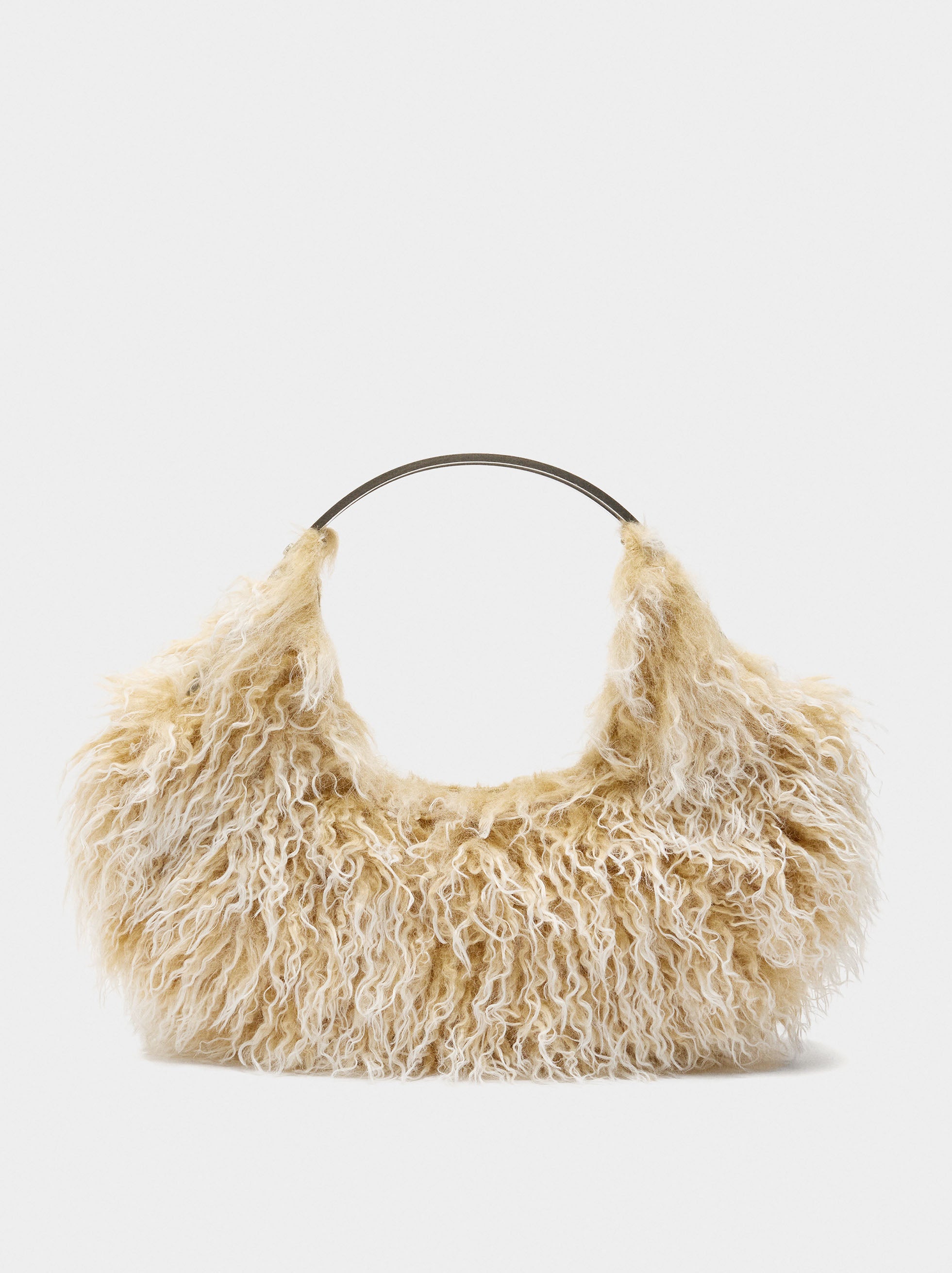 Bolso De Mano Efecto Pelo