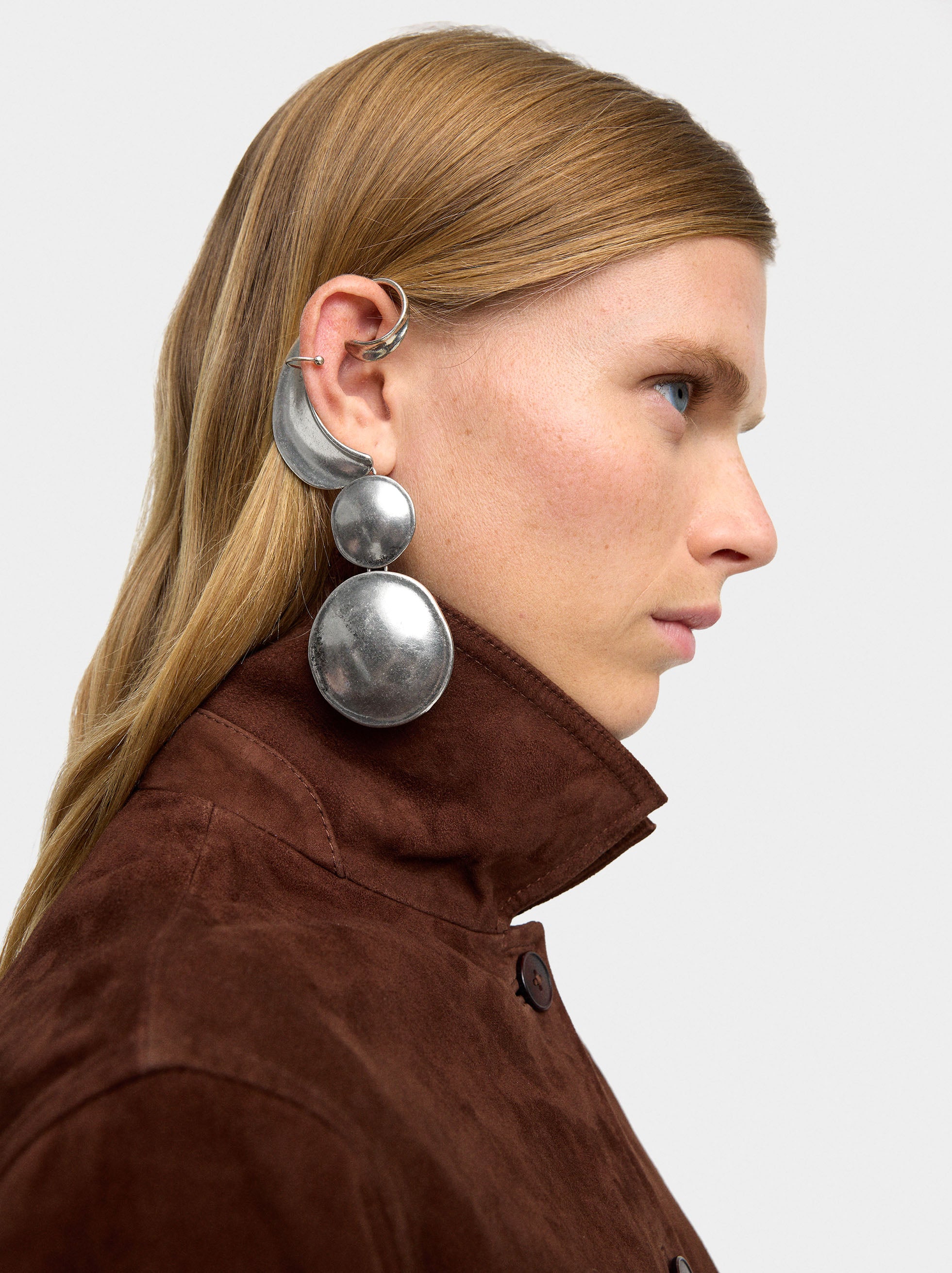 Pendiente Ear Jacket Con Redondos