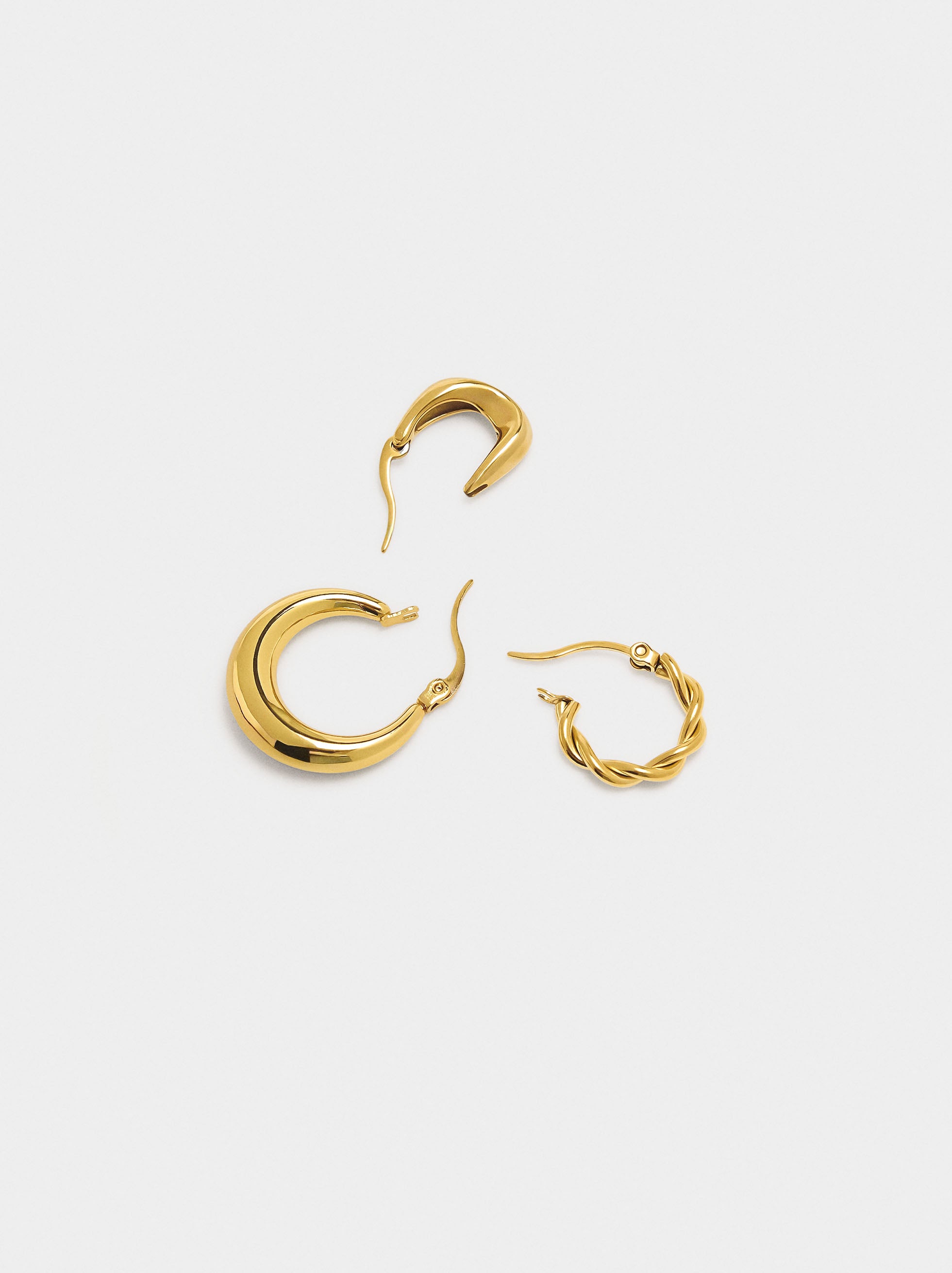 Set De Aros Dorados - Acero Inoxidable