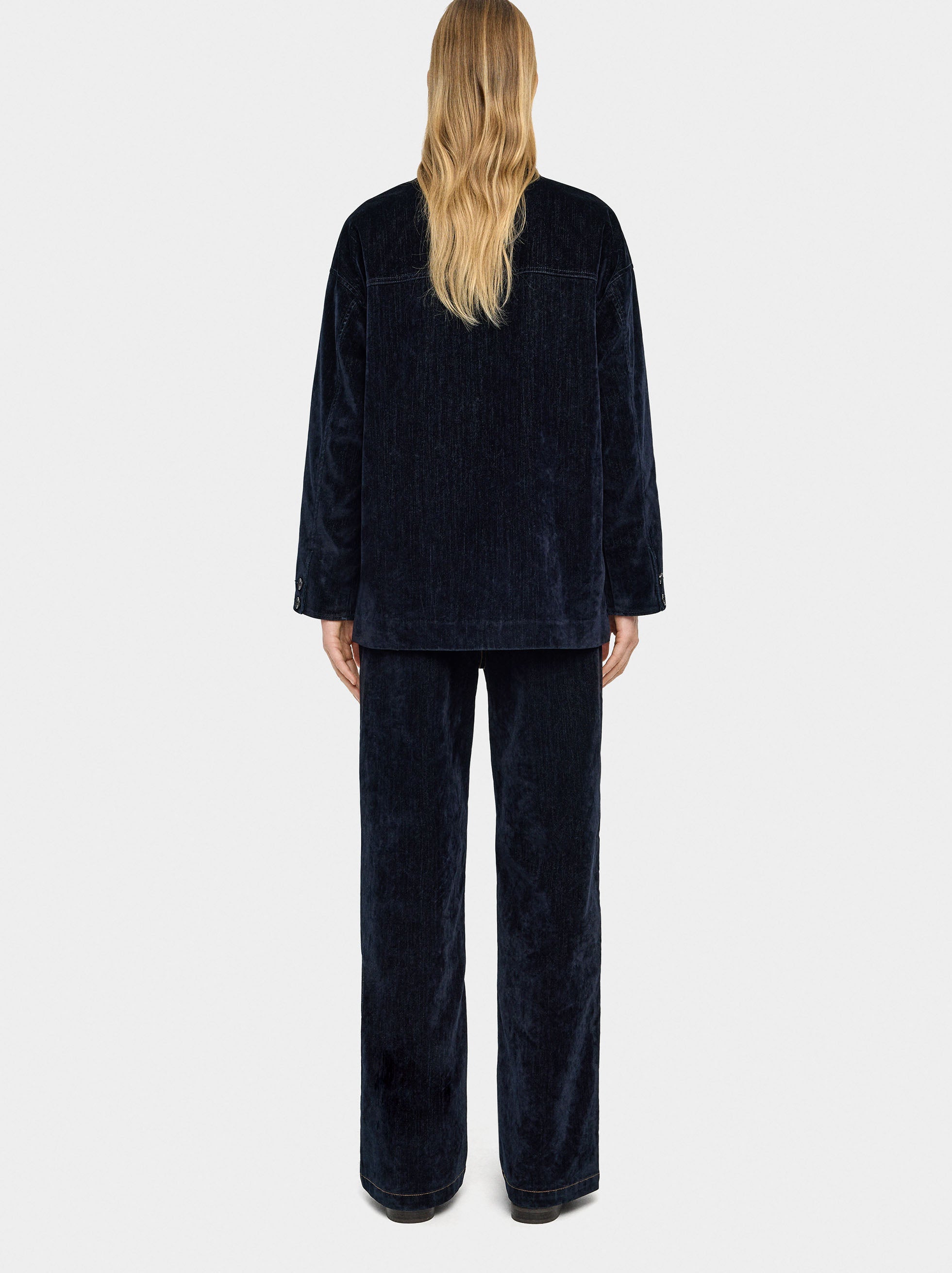 Chaqueta Denim Efecto Terciopelo