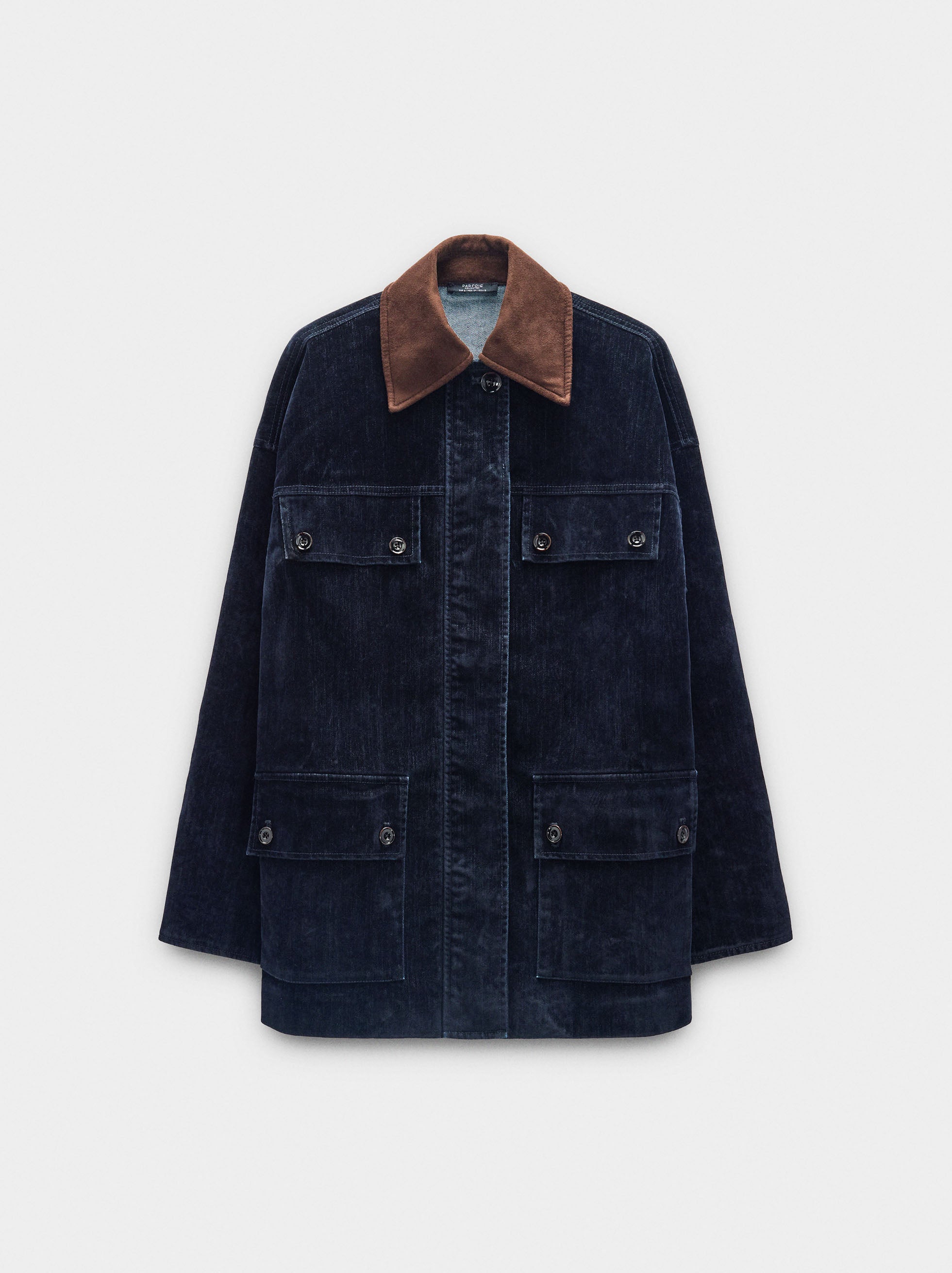 Chaqueta Denim Efecto Terciopelo