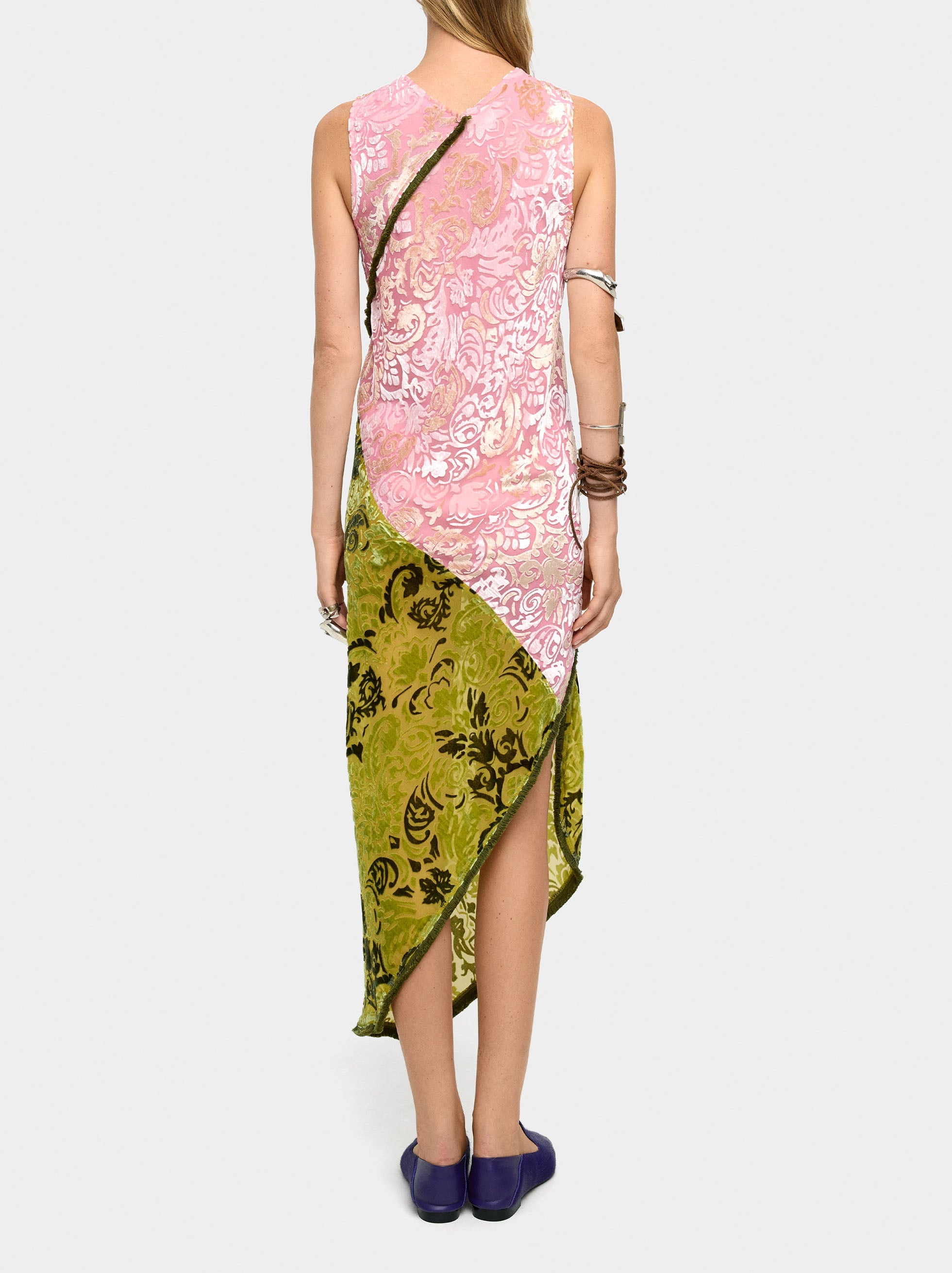 Vestido Asimétrico Contraste