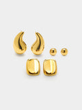 Set De Pendientes Cortos - Acero Inoxidable