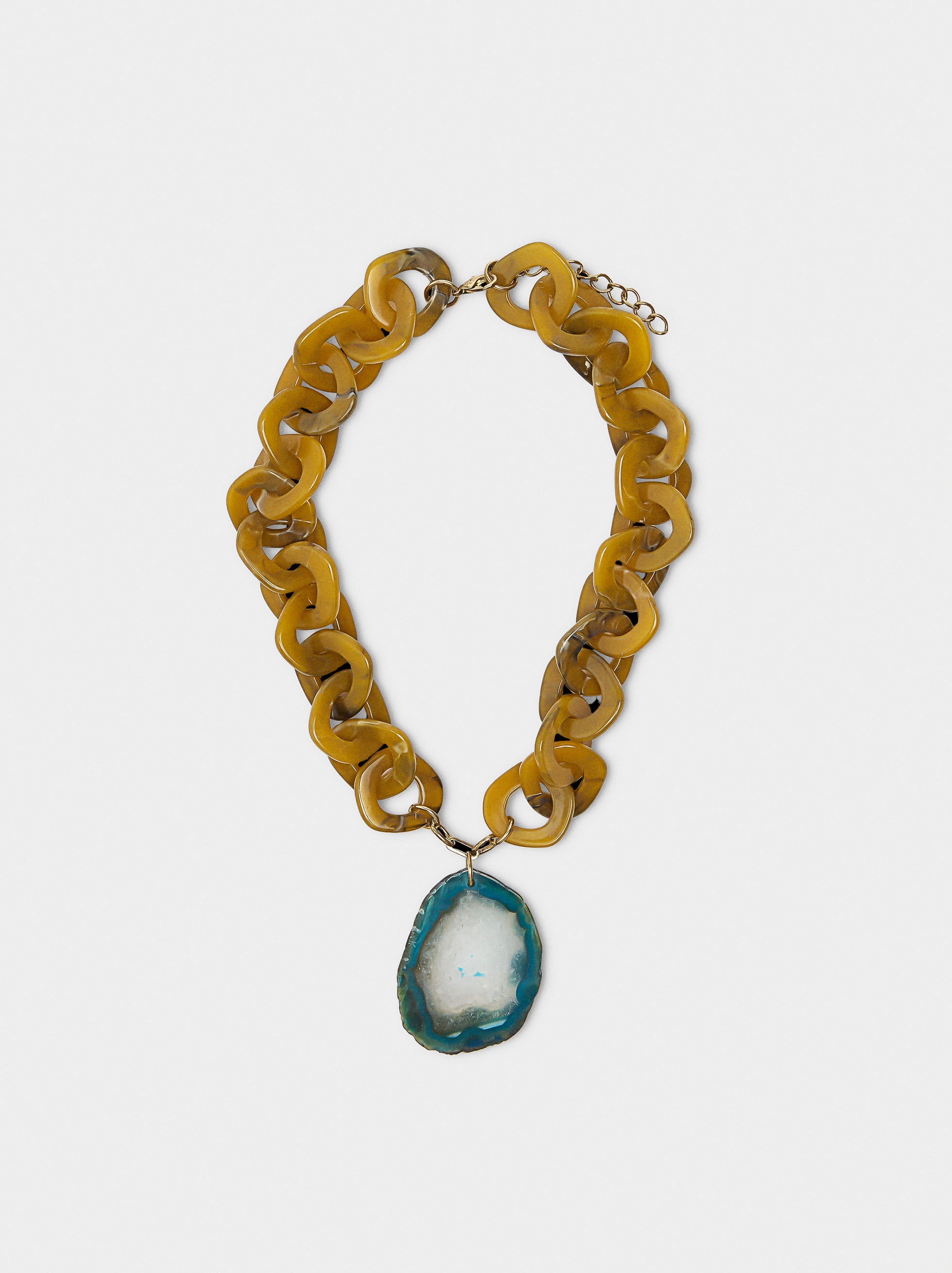 Collar De Maxi Eslabones Con Piedra