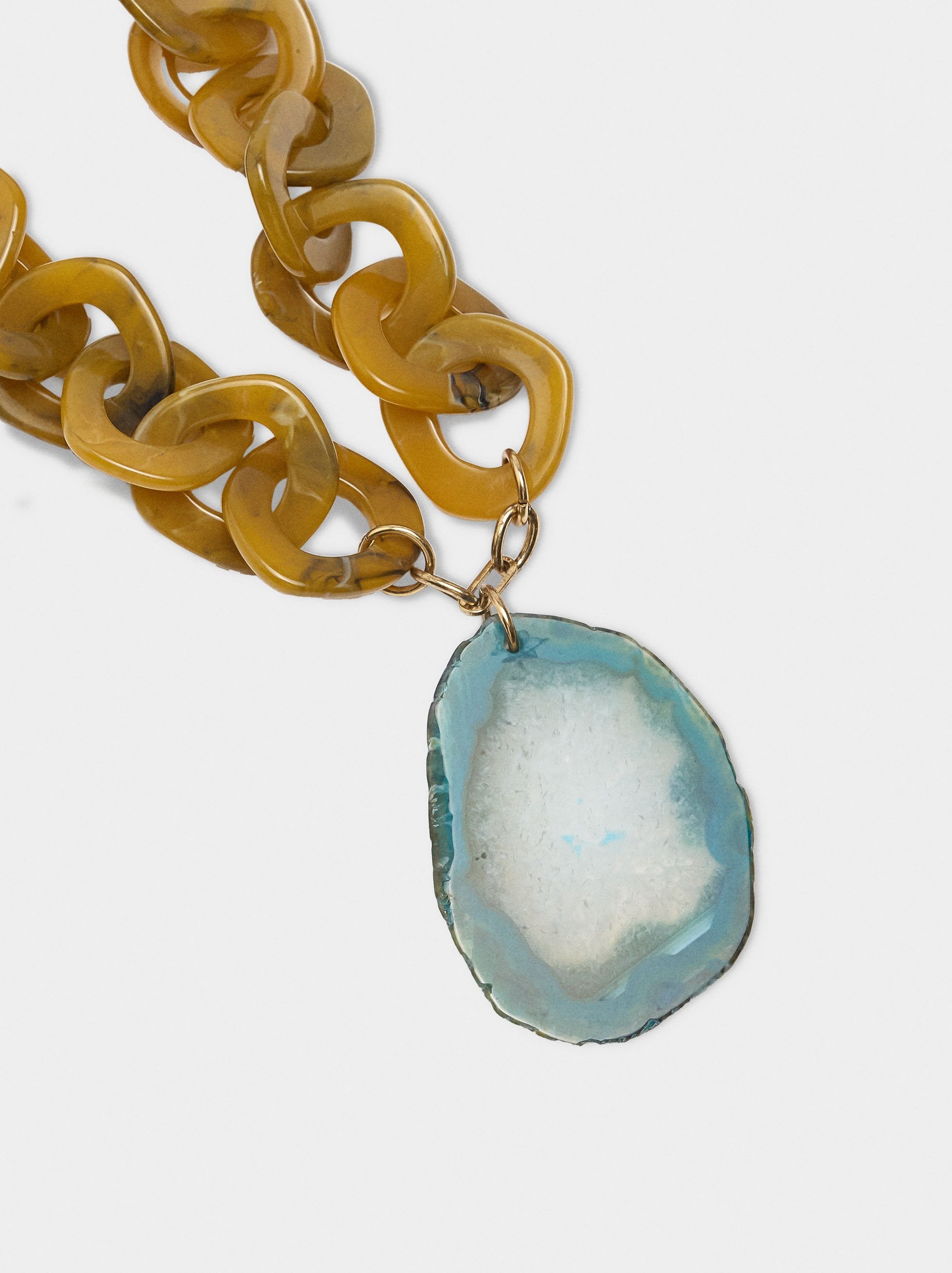 Collar De Maxi Eslabones Con Piedra