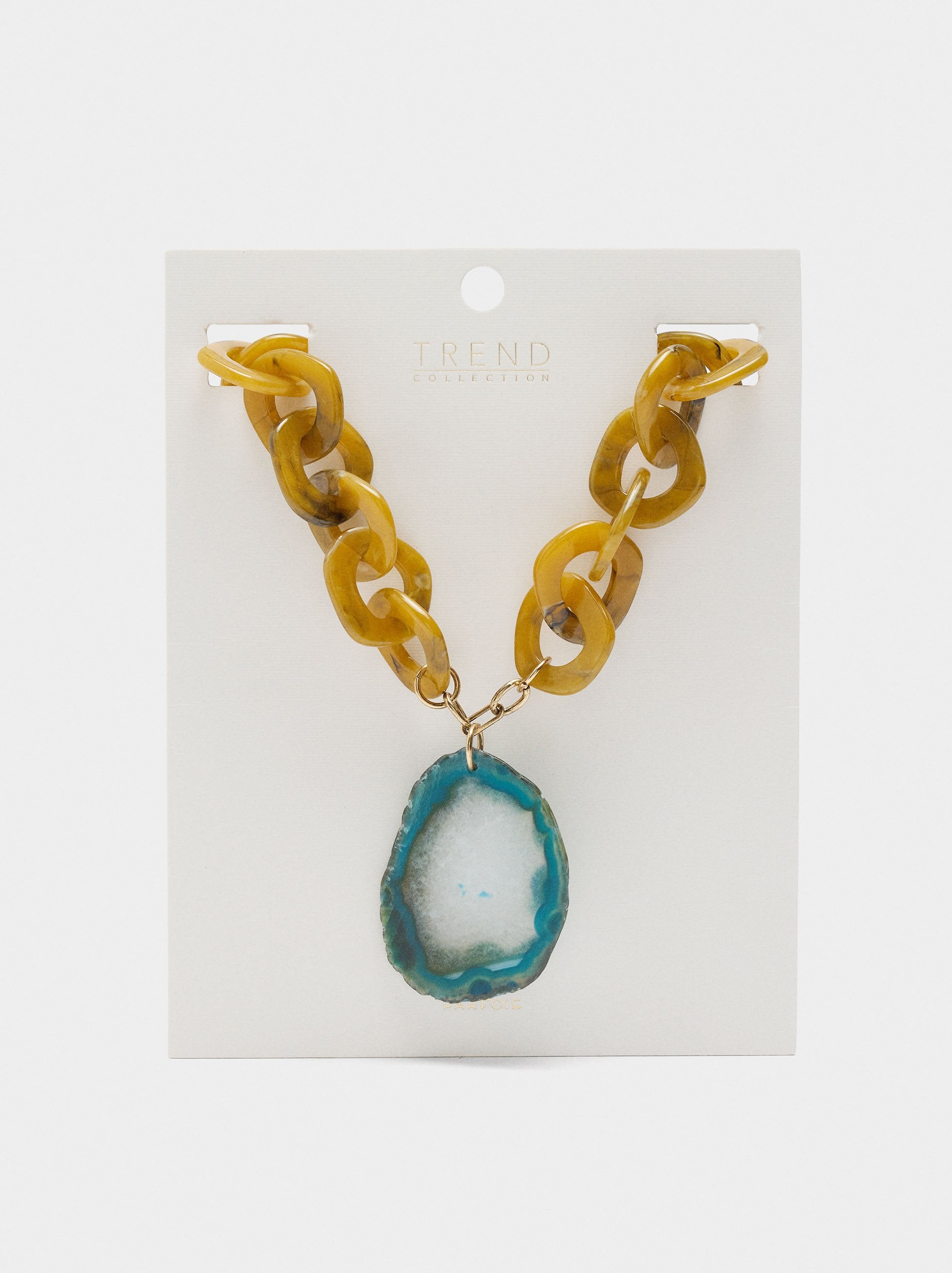 Collar De Maxi Eslabones Con Piedra