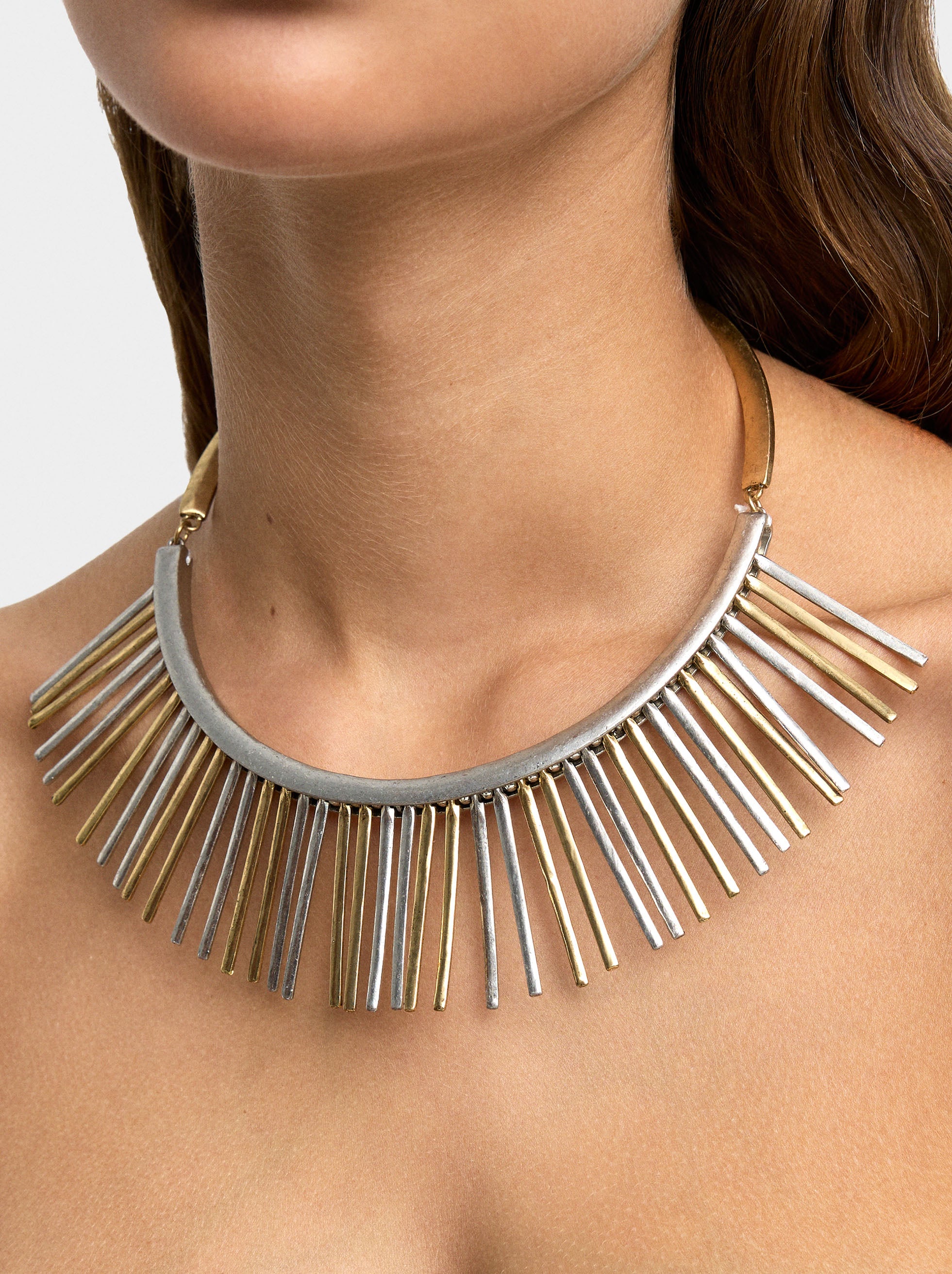 Collar Corto De Barras Bicolor