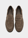 Mocasines De Piel Con Pespuntes