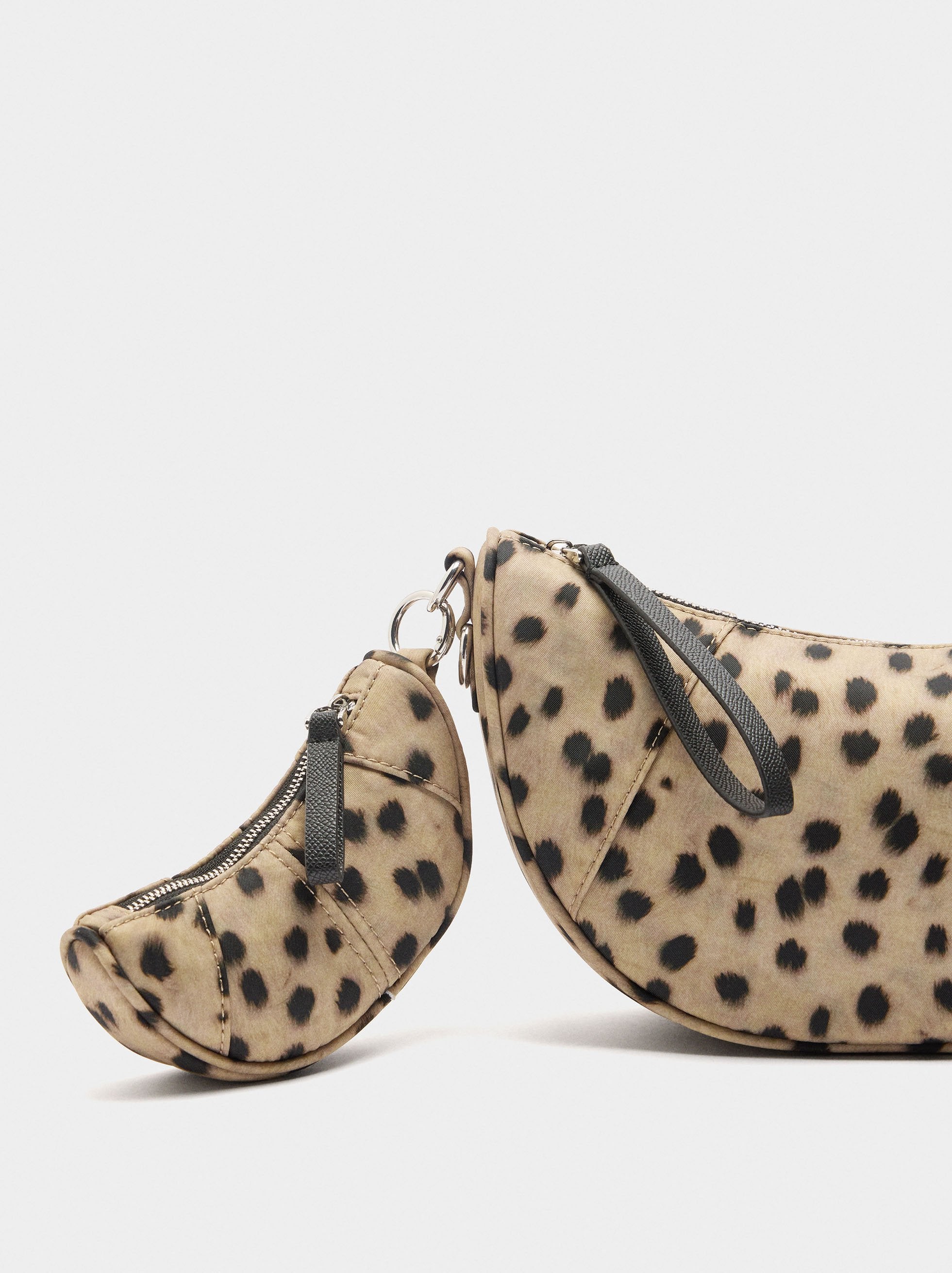 Bolso Bandolera De Nylon Estampado Animal