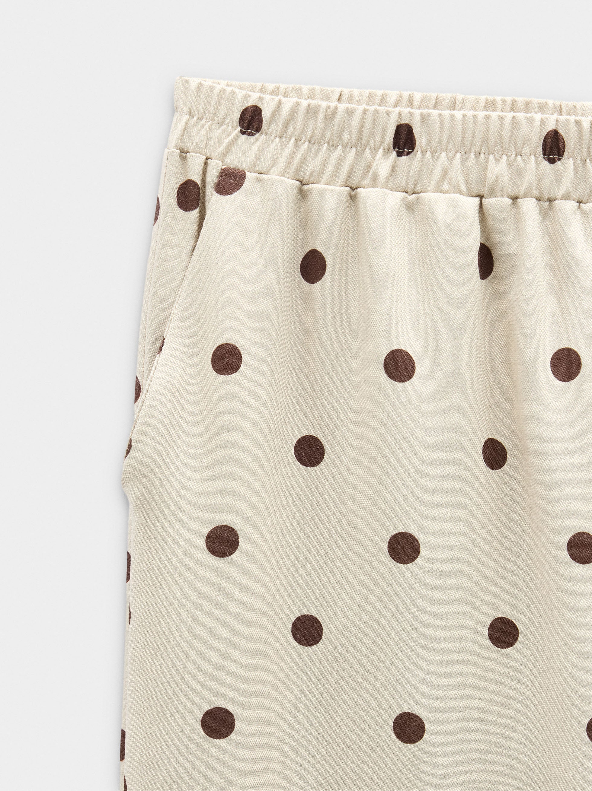 Pantalón De Lunares Con Cintura Elástica