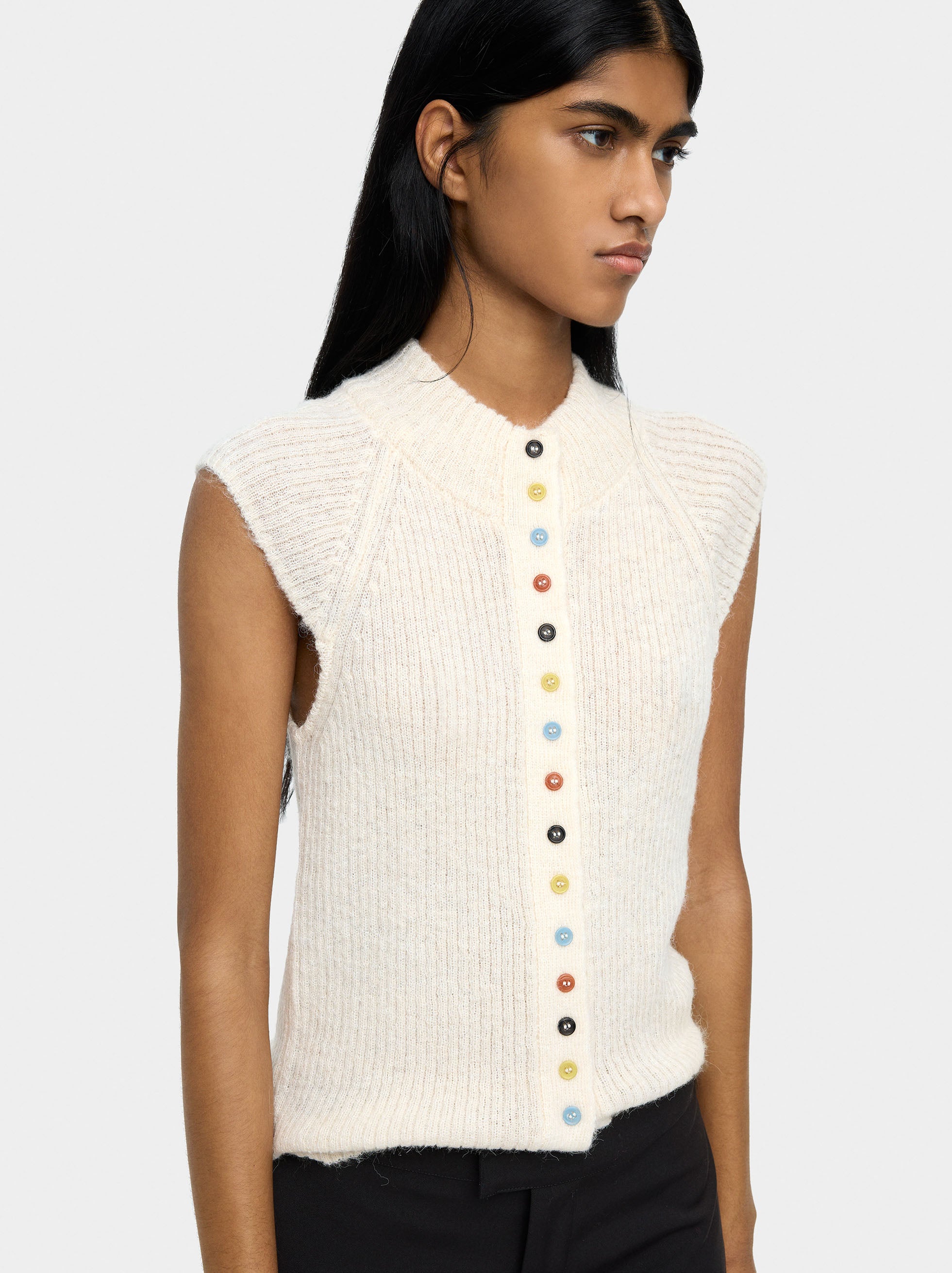 Chaleco De Punto Mezcla De Lana