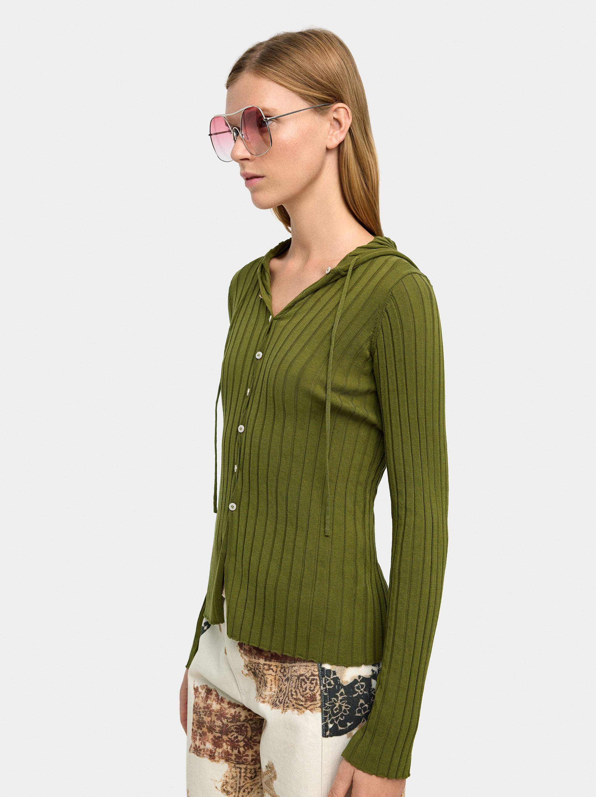 Jersey De Punto Con Capucha