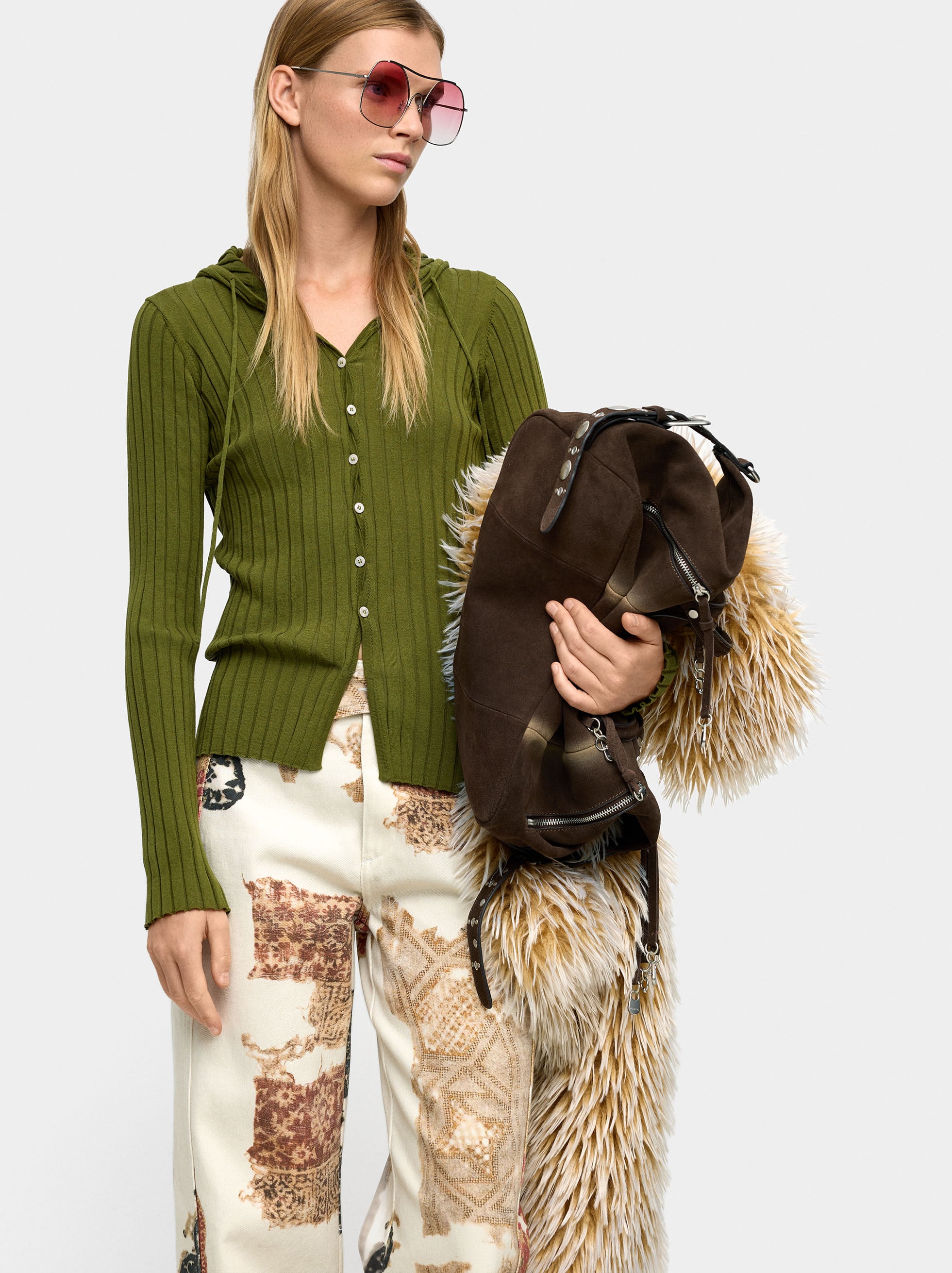 Jersey De Punto Con Capucha