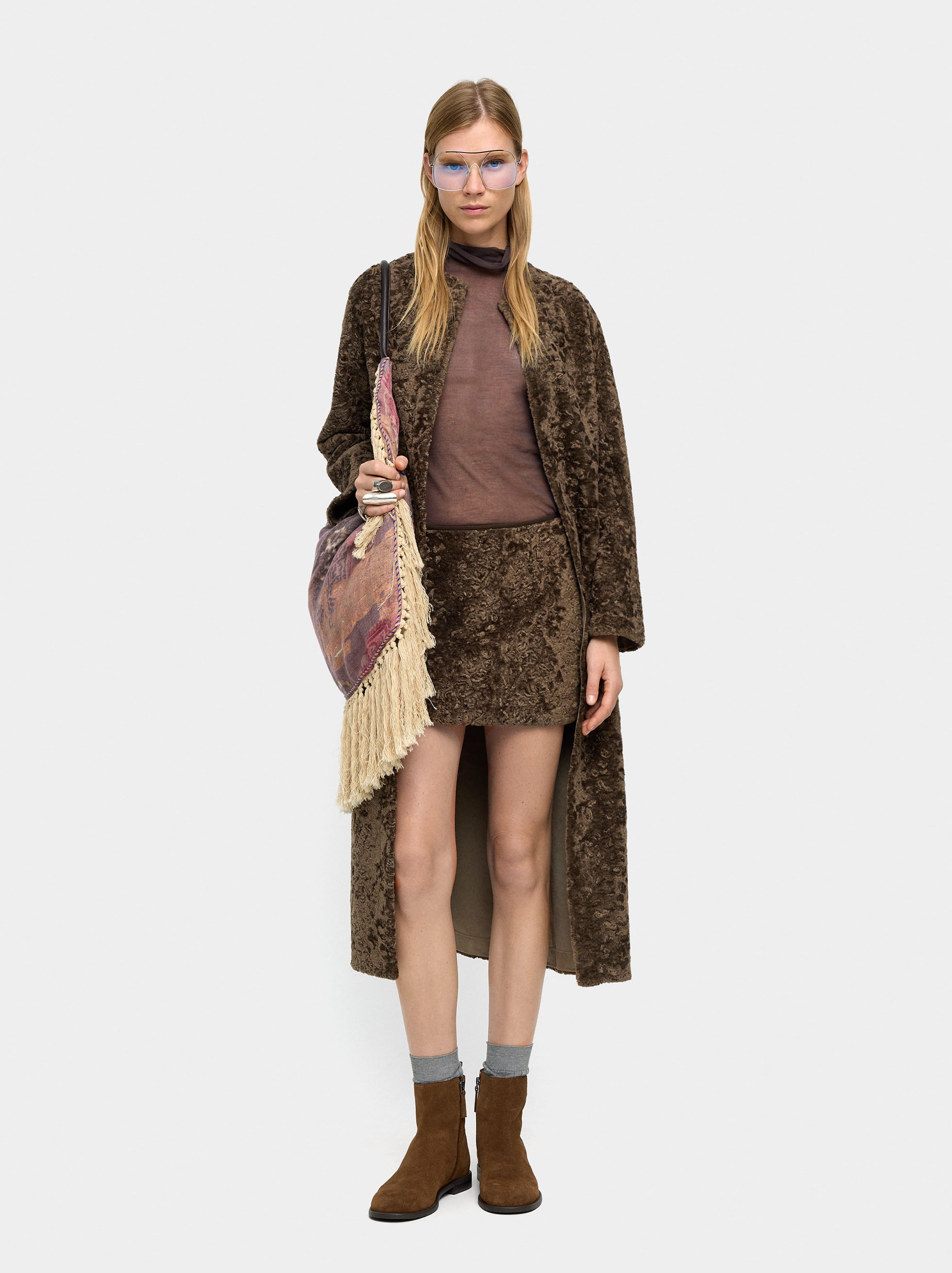 Falda Corta Con Textura