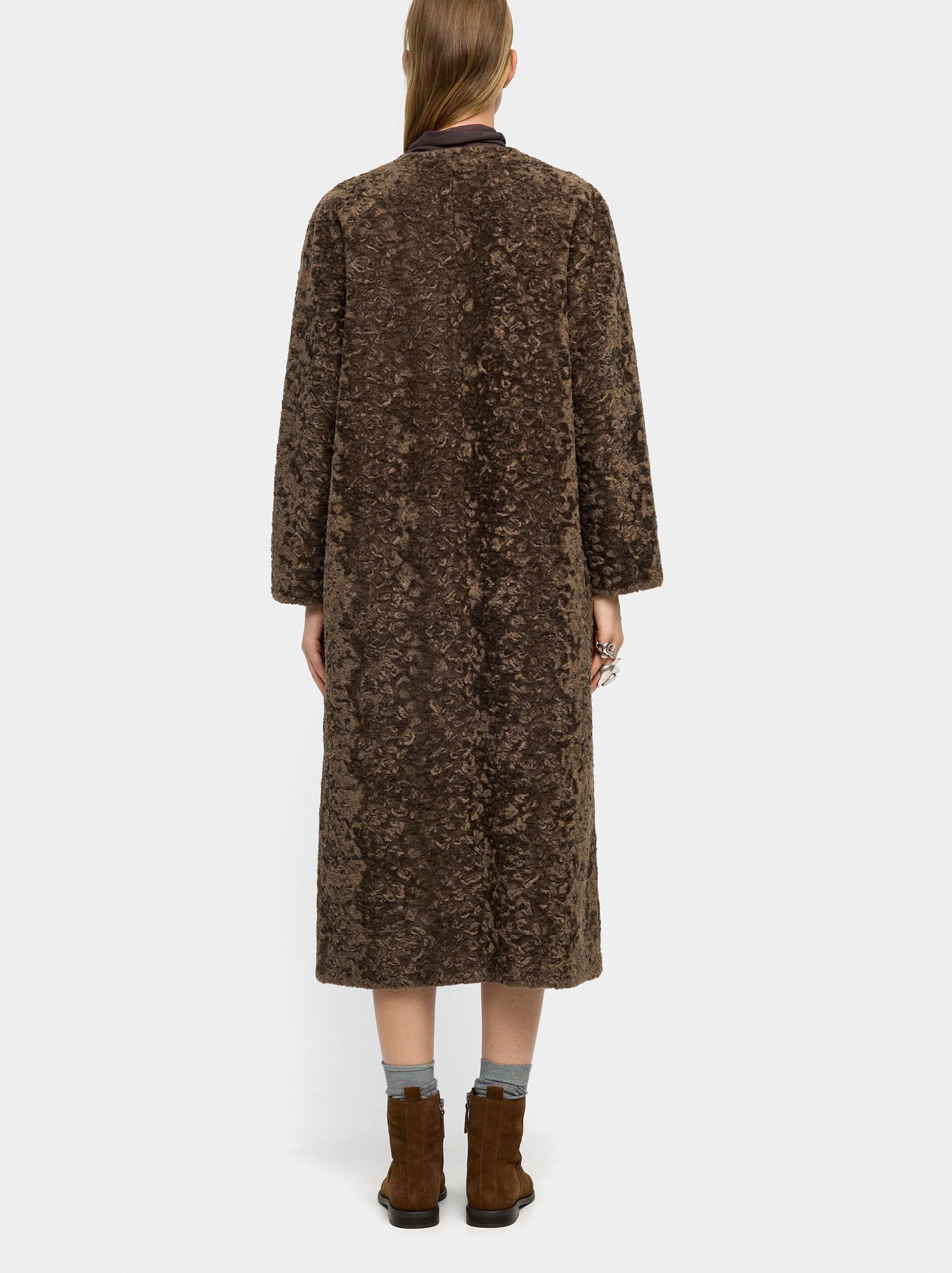 Abrigo Largo Con Textura