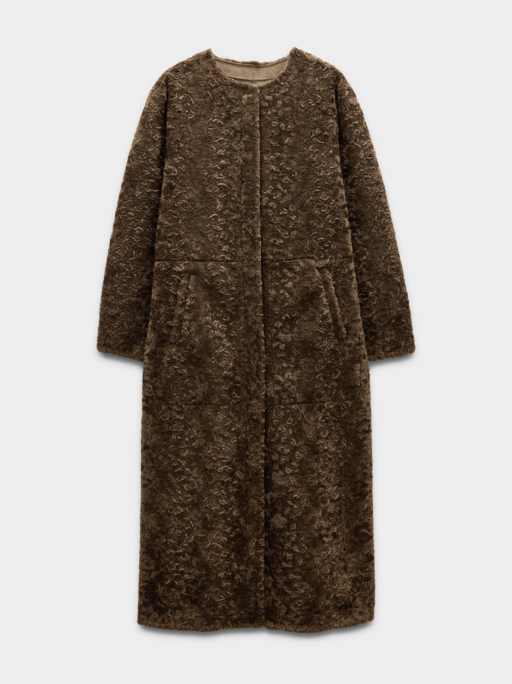 Abrigo Largo Con Textura