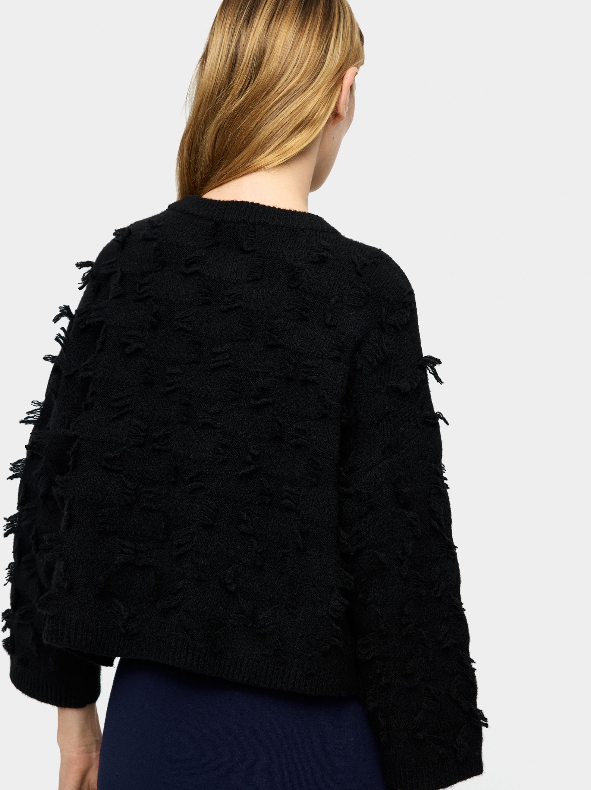 Jersey De Punto Con Flecos