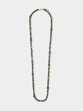 Collar Largo Con Cuentas De Piedra Y Resina