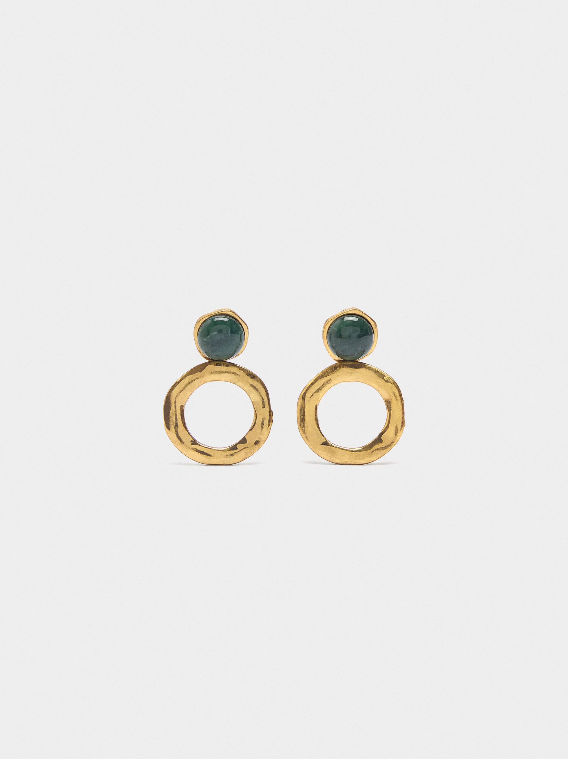 Pendientes Esfera Con Aro Irregular